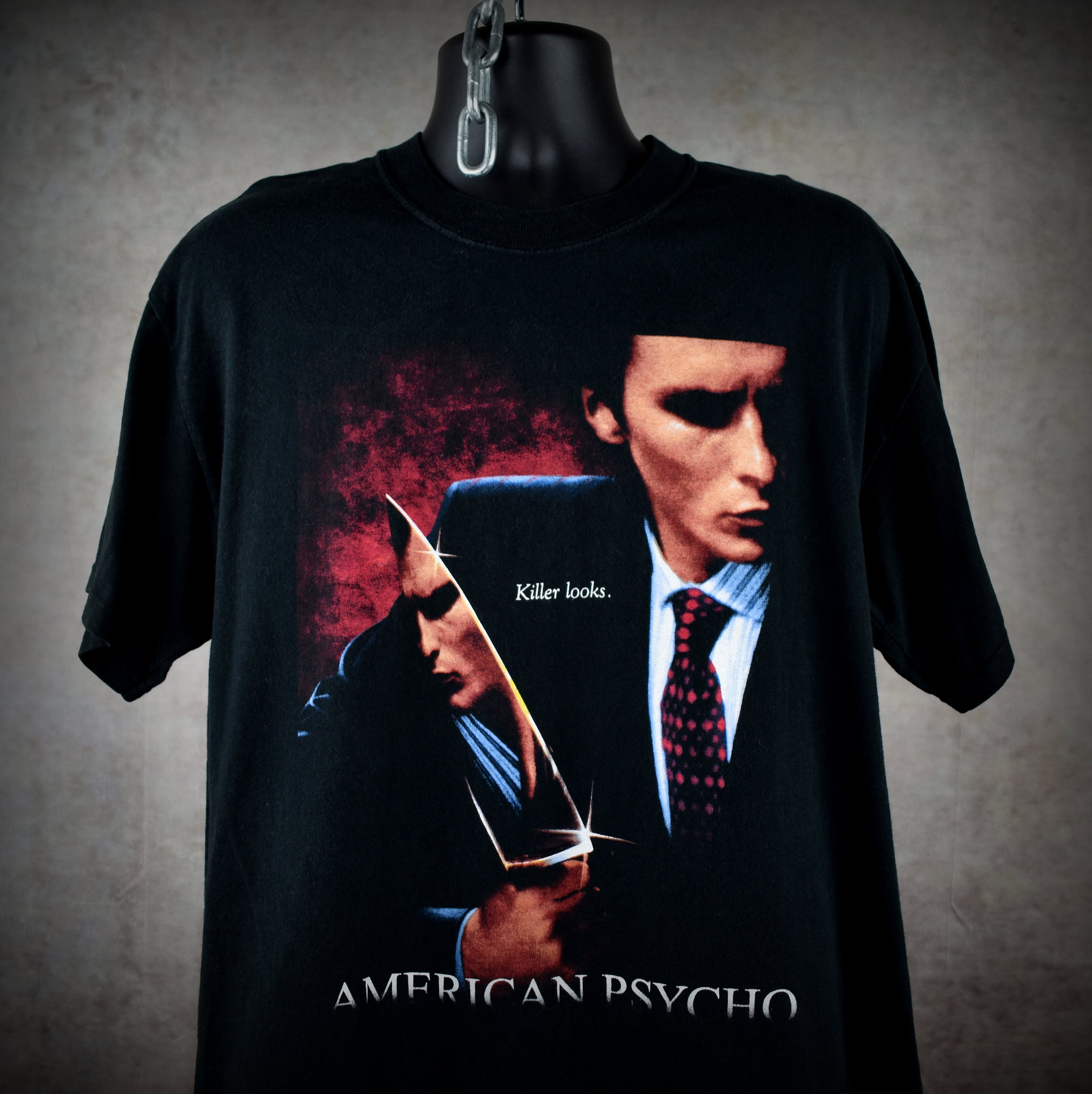 2000 american psycho vintage cult classic y2k satirical black comedy horror movie t-shirt
