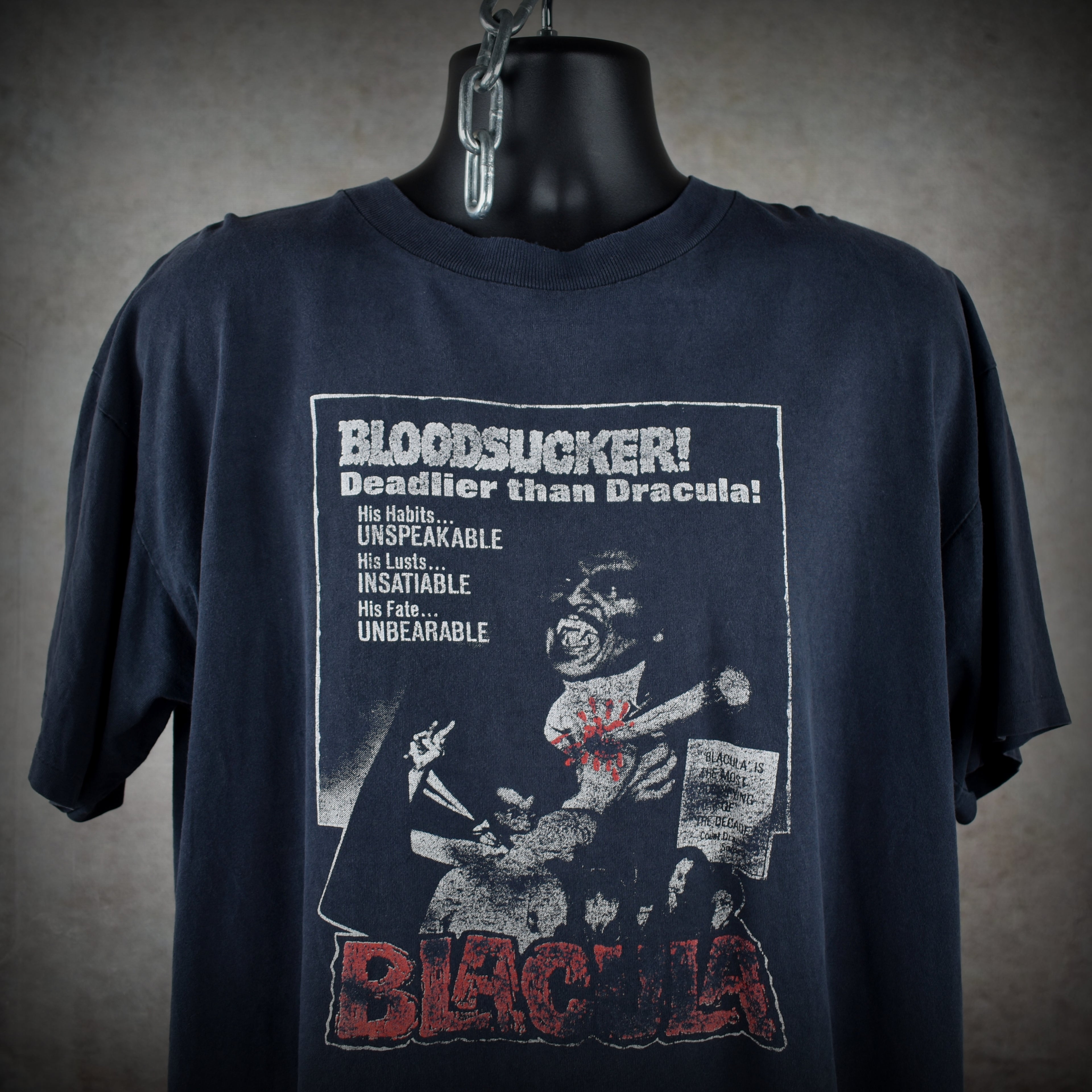 90s blacula vintage cult classic 1972 blaxploitation horror movie t-shirt