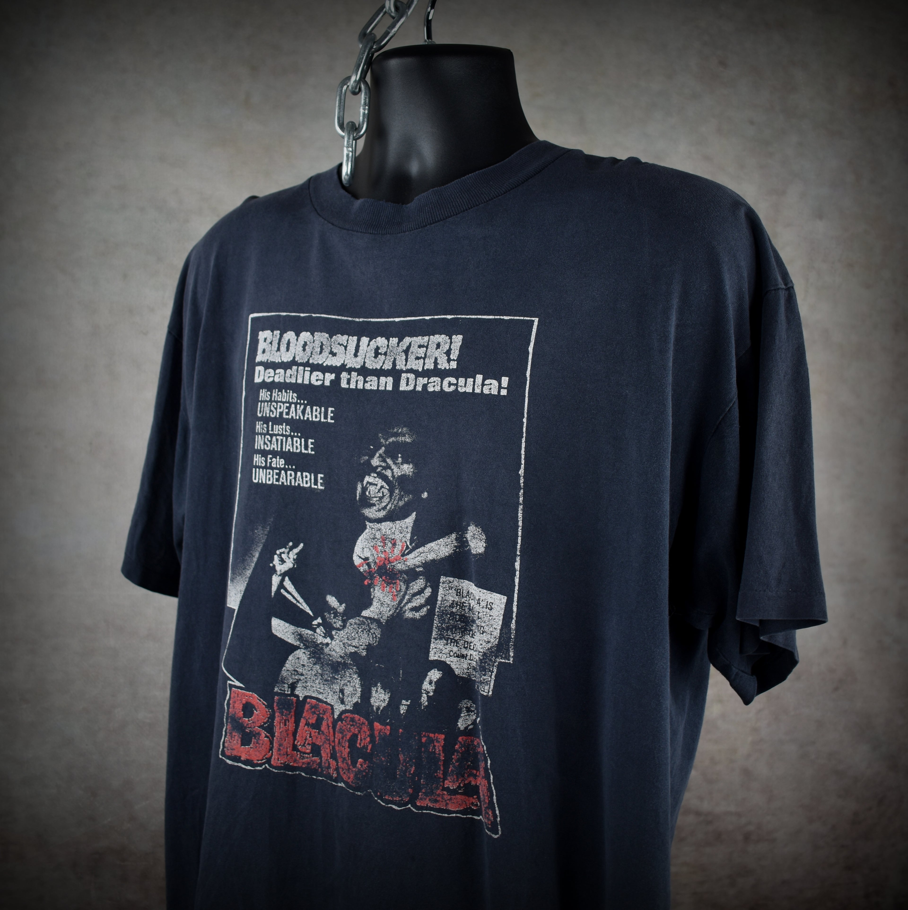 90s blacula vintage cult classic 1972 blaxploitation horror movie t-shirt
