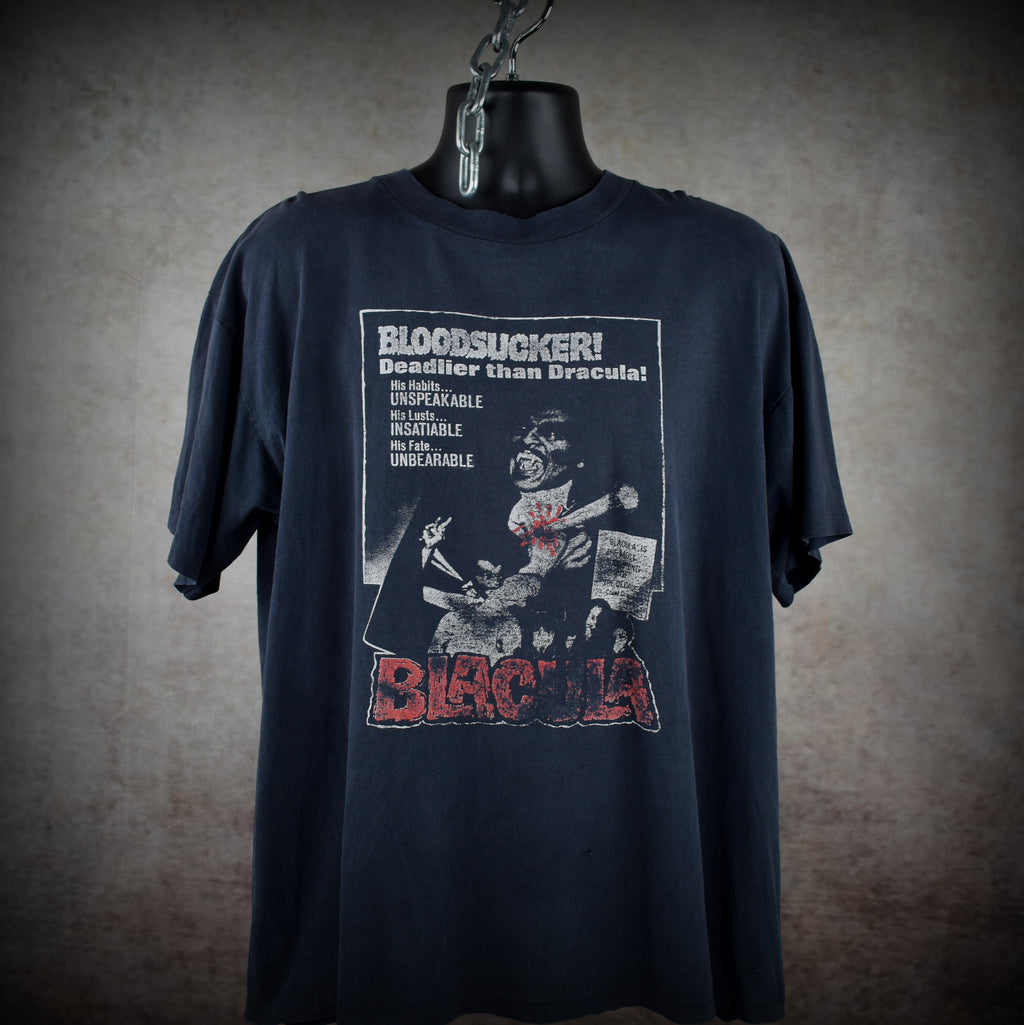 90s blacula vintage cult classic 1972 blaxploitation horror movie t-shirt