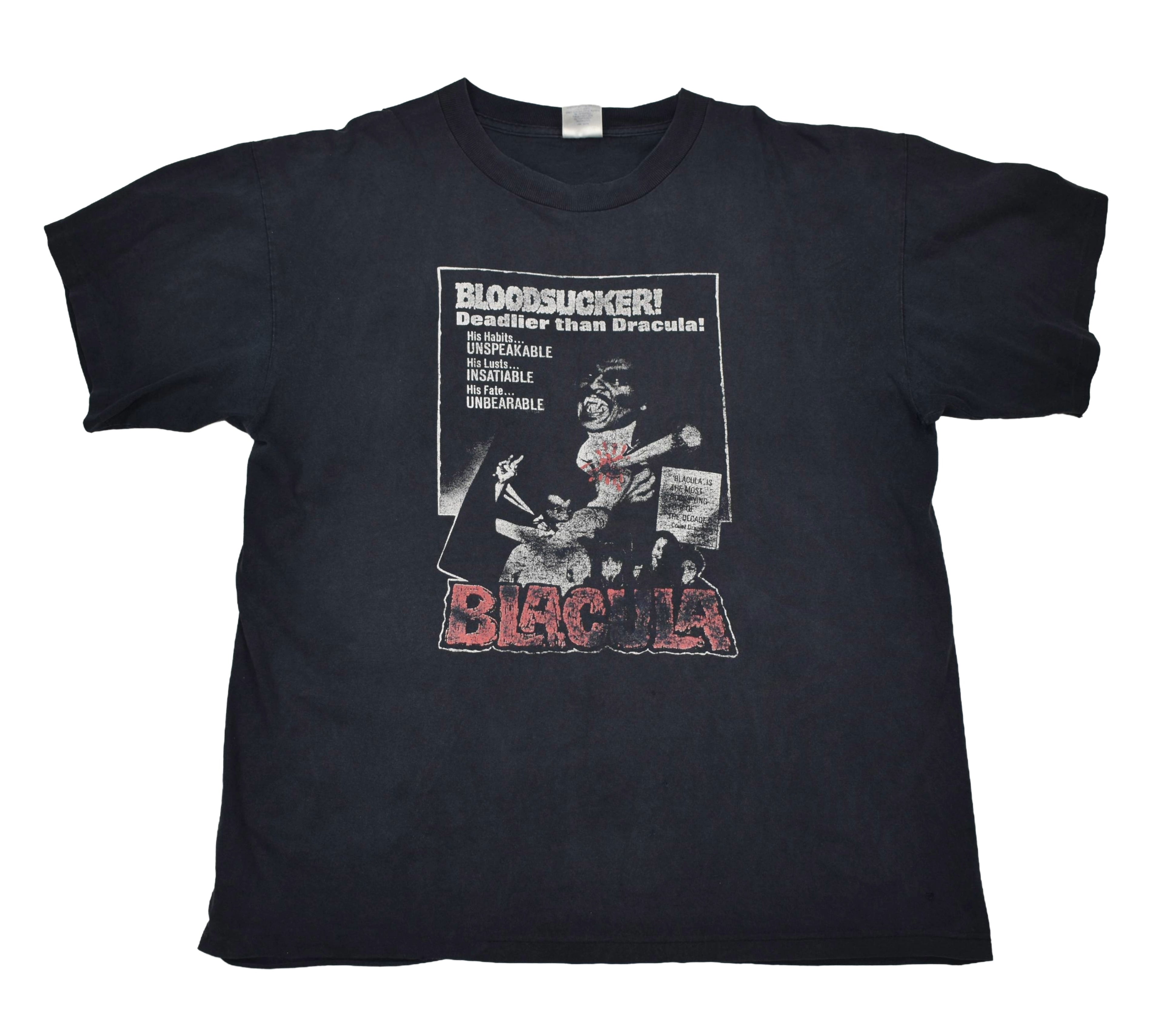 90s blacula vintage cult classic 1972 blaxploitation horror movie t-shirt