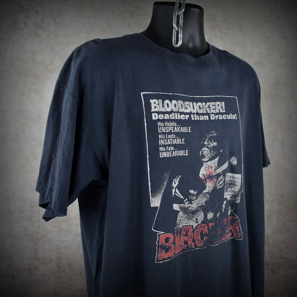 90s blacula vintage cult classic 1972 blaxploitation horror movie t-shirt