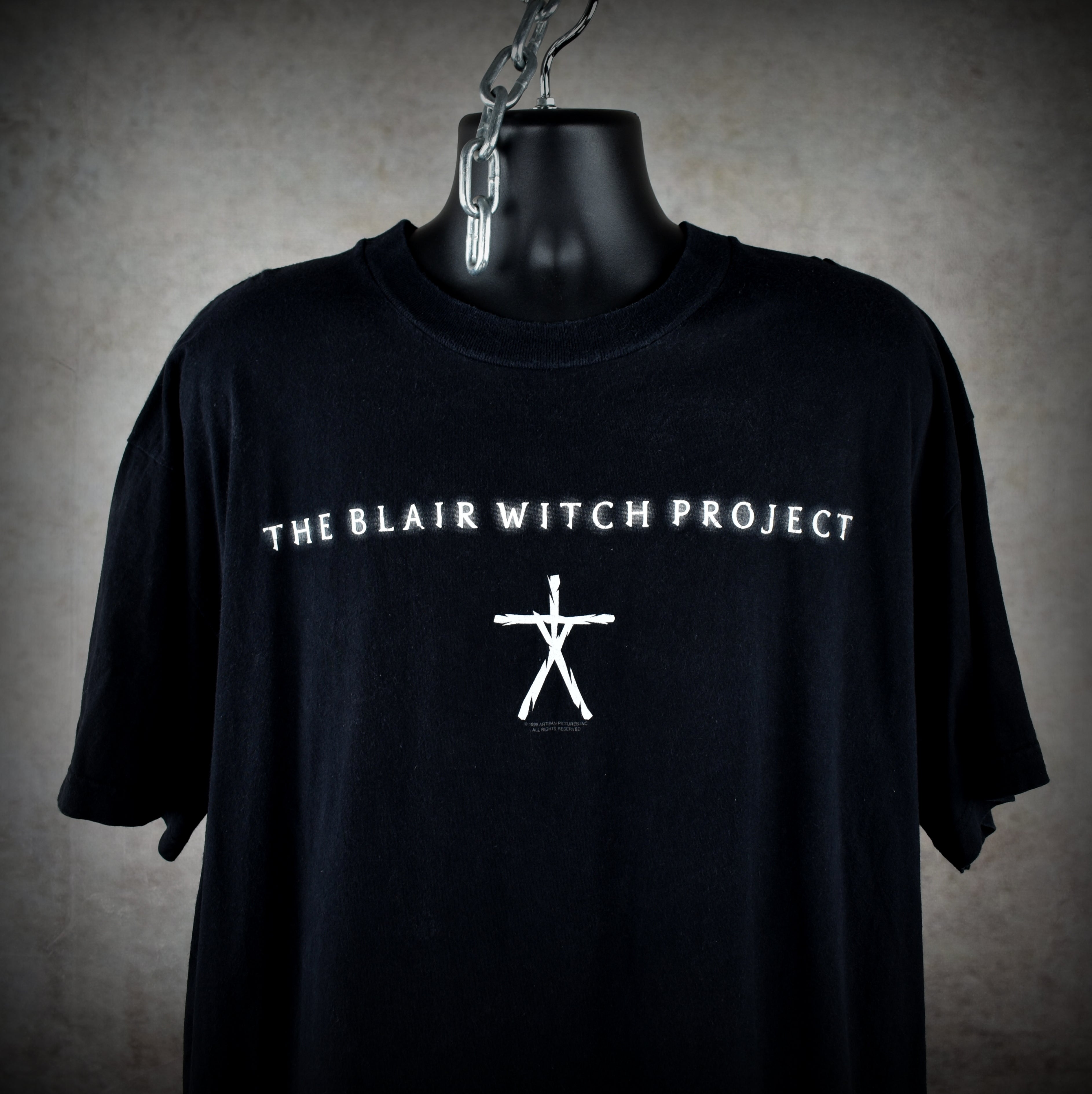 1999 the blair witch project vintage winterland brand groundbreaking found footage style horror movie t-shirt