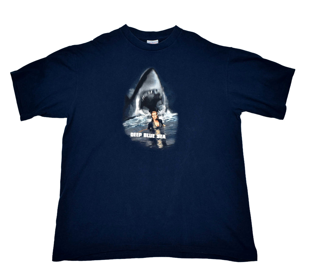 1999 deep blue sea vintage 90s sci-fi horror movie t-shirt