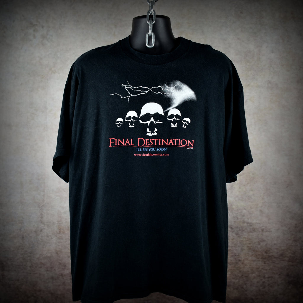 2000 final destination vintage glow in the dark classic y2k pop culture horror movie t-shirt