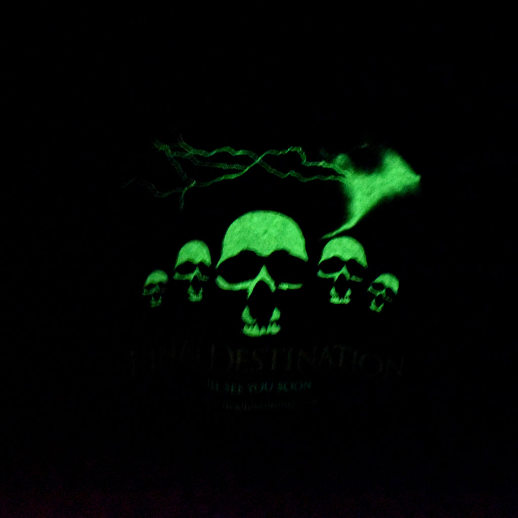 2000 final destination vintage glow in the dark classic y2k pop culture horror movie t-shirt