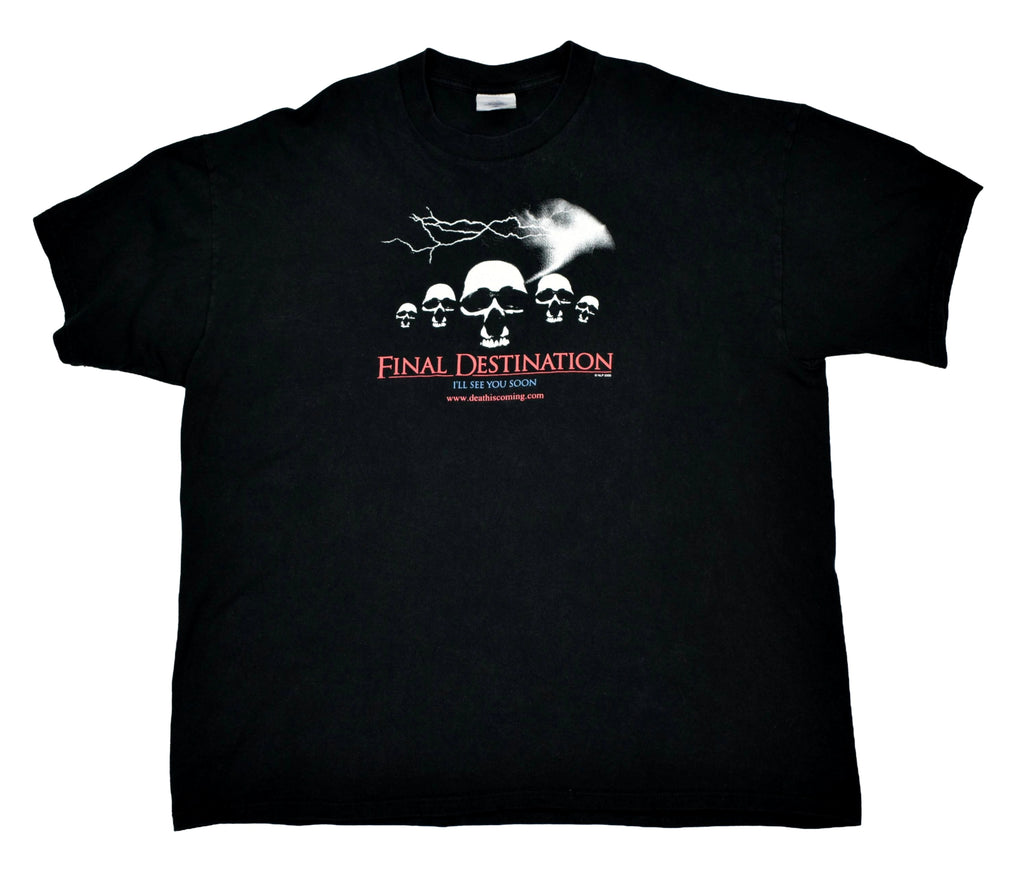 2000 final destination vintage glow in the dark classic y2k pop culture horror movie t-shirt