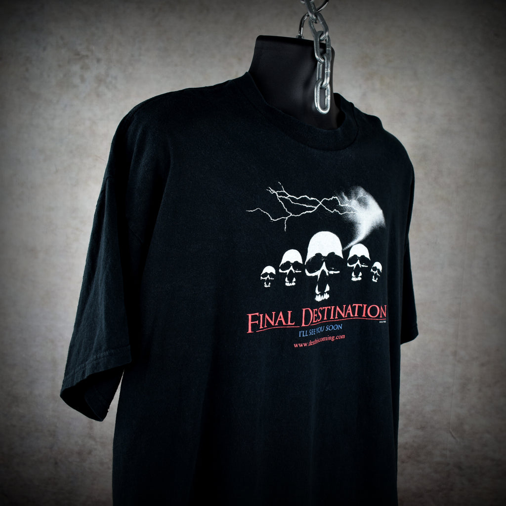 2000 final destination vintage glow in the dark classic y2k pop culture horror movie t-shirt