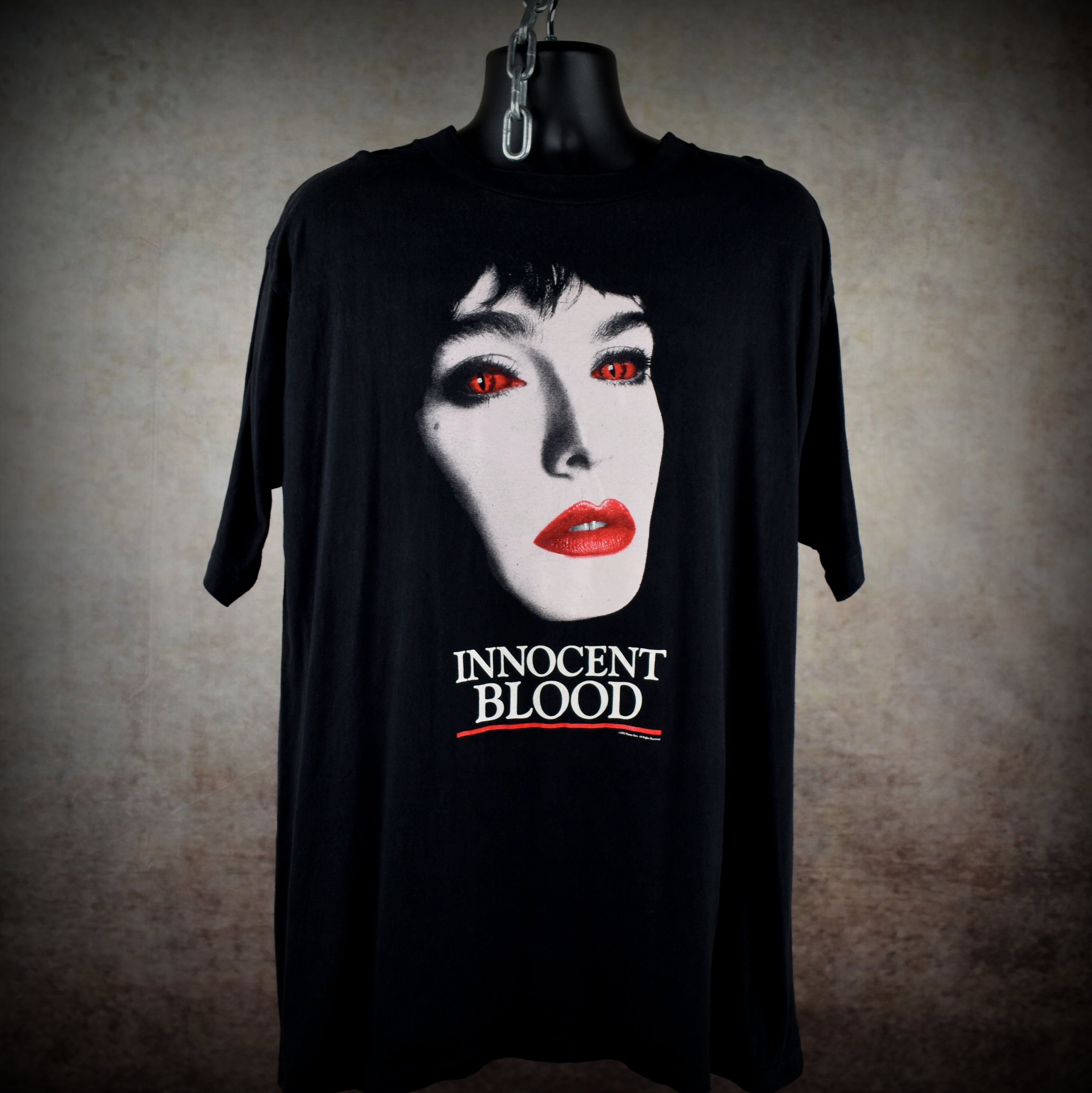 1992 innocent blood vintage 90s cult classic vampire gangster comedy horror movie t-shirt