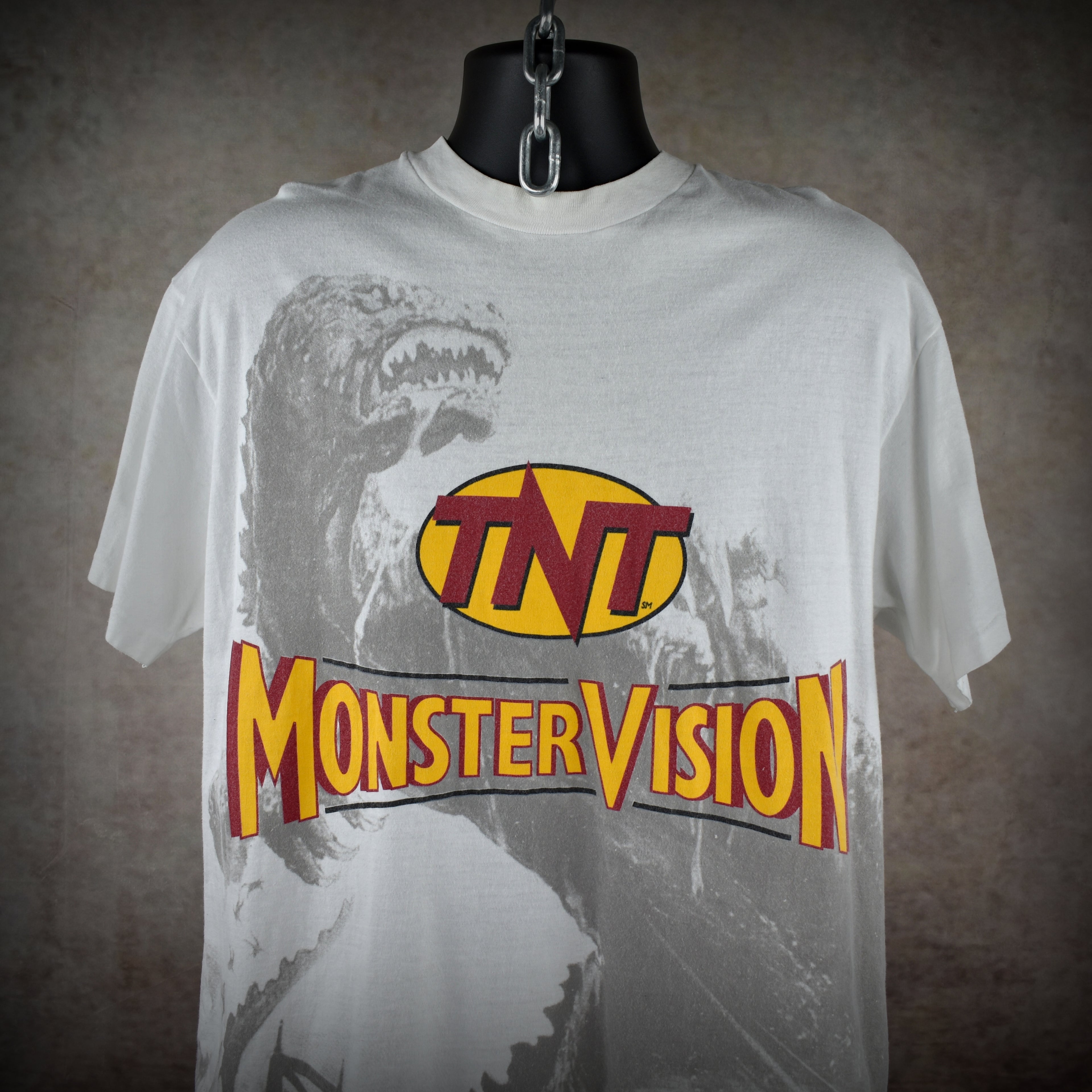 1994 tnt monstervision godzilla bash '94 vintage iconic 90s late night cult horror movie tv show t-shirt