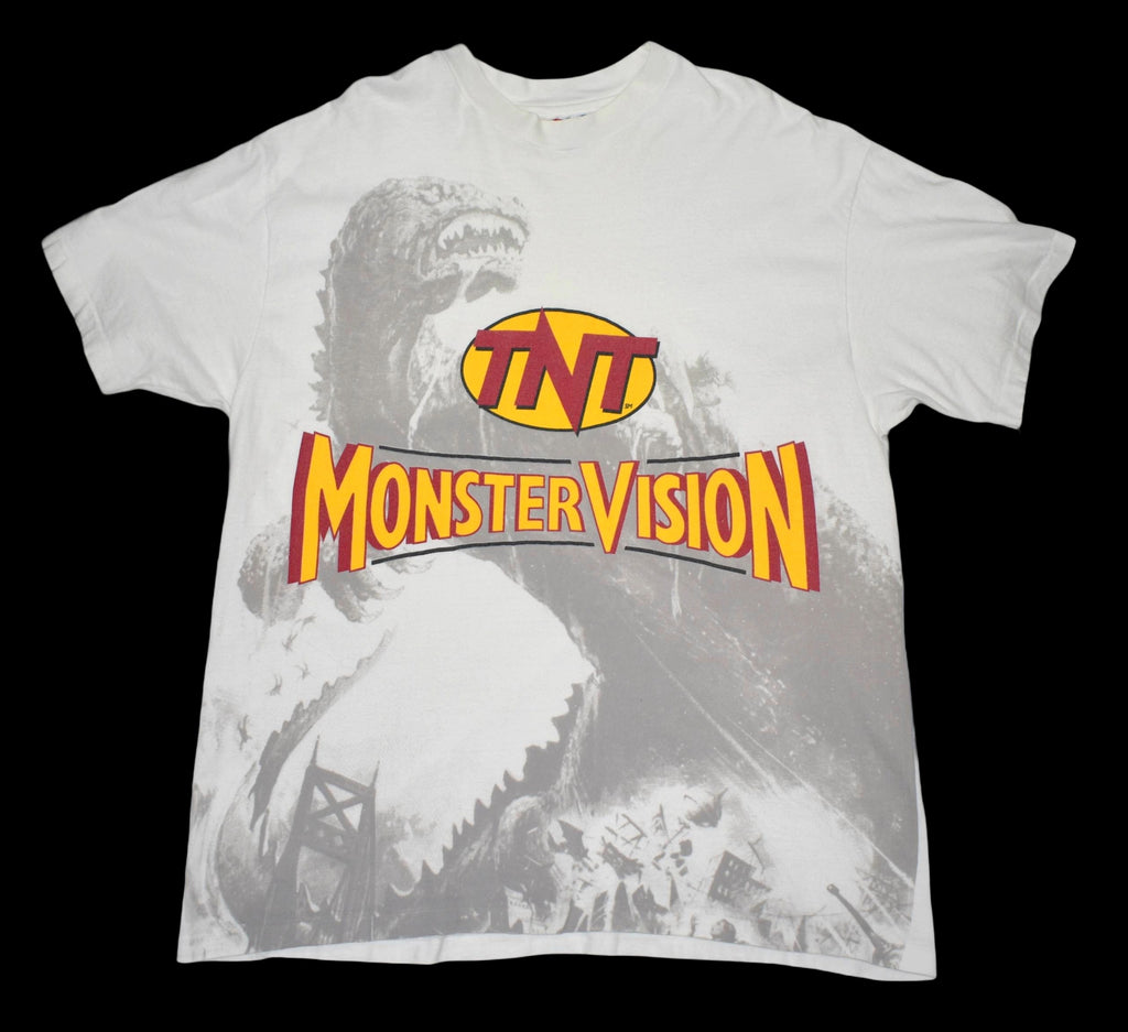 1994 tnt monstervision godzilla bash '94 vintage iconic 90s late night cult horror movie tv show t-shirt