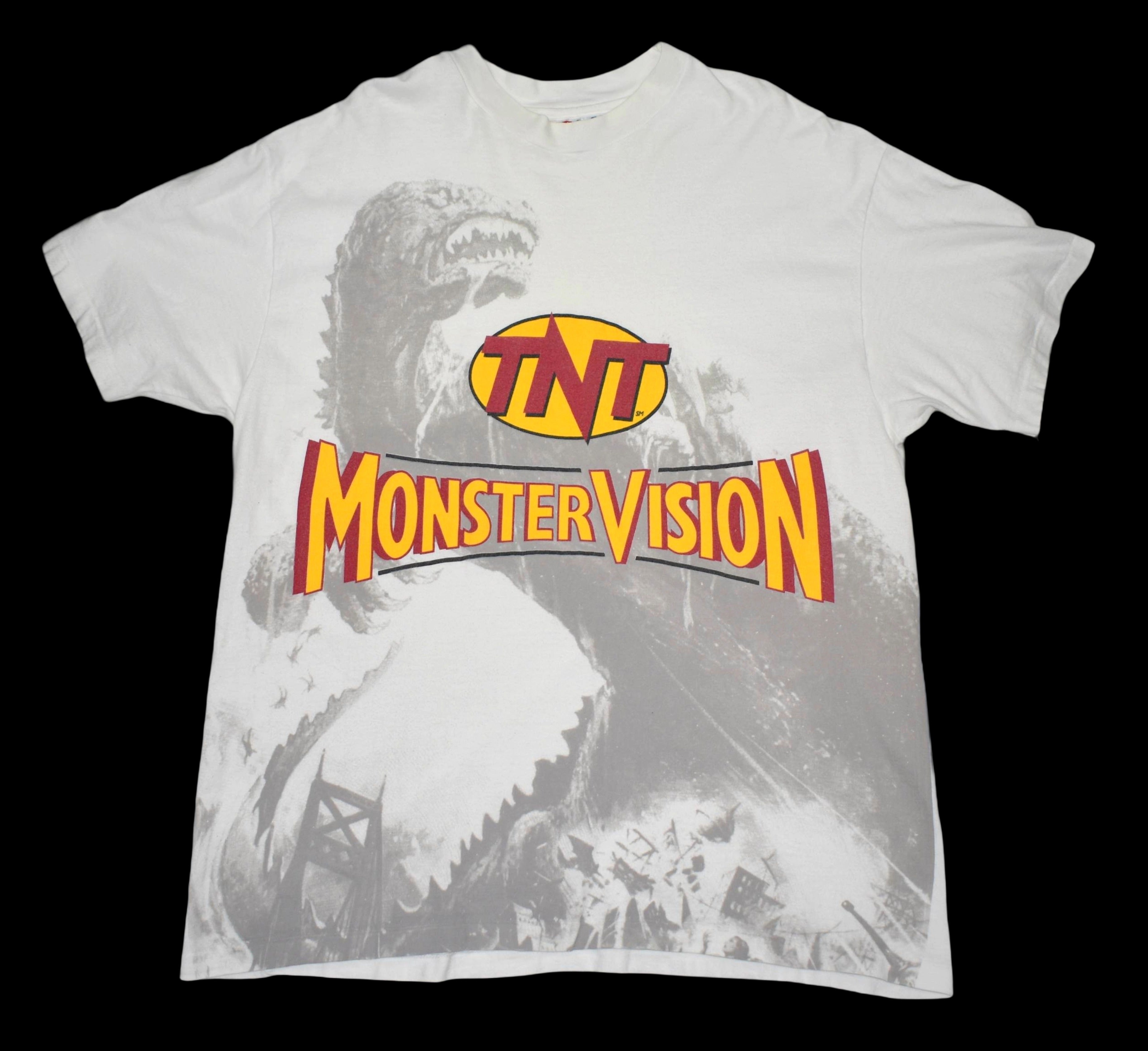 1994 tnt monstervision godzilla bash '94 vintage iconic 90s late night cult horror movie tv show t-shirt