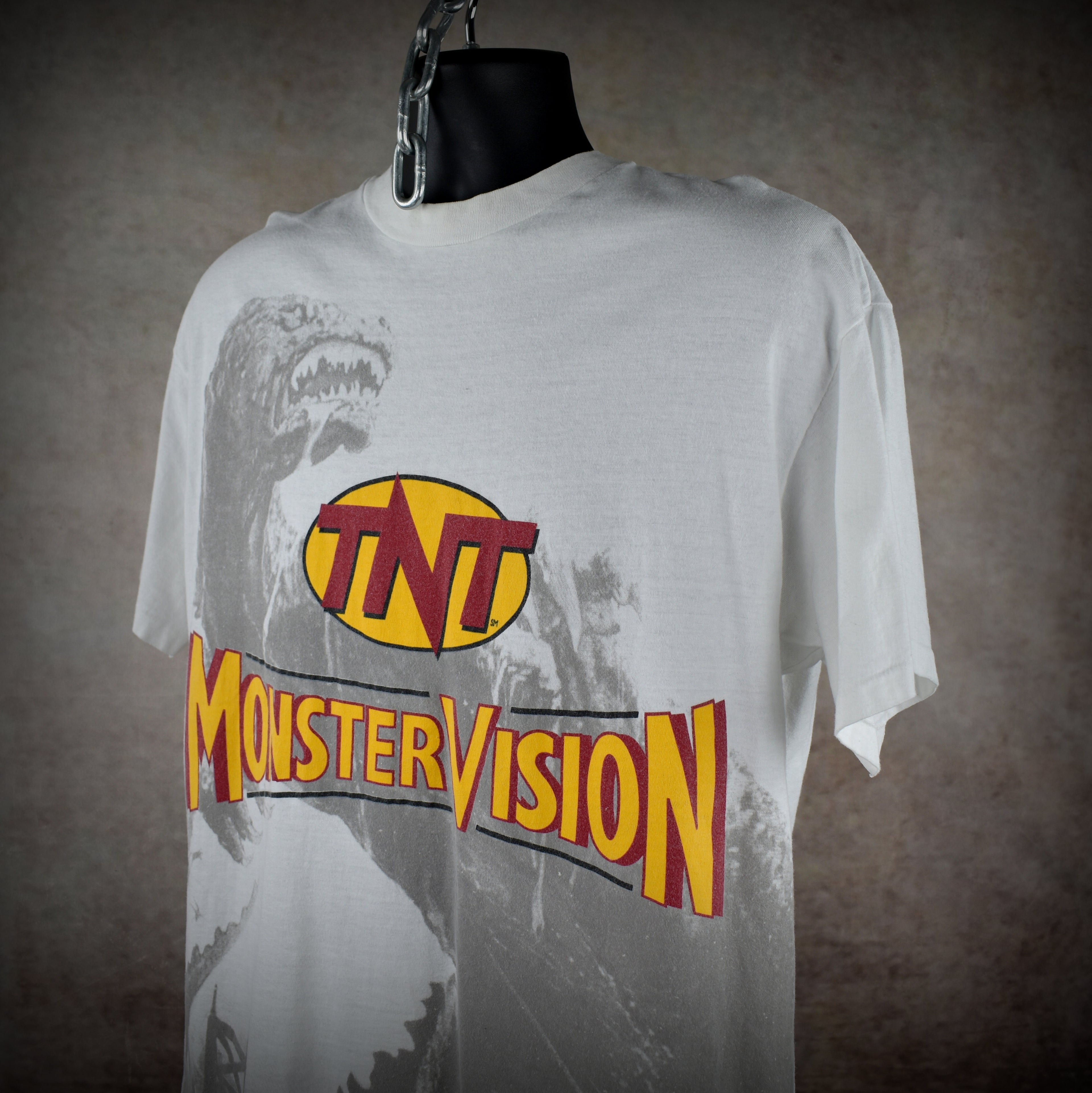 1994 tnt monstervision godzilla bash '94 vintage iconic 90s late night cult horror movie tv show t-shirt
