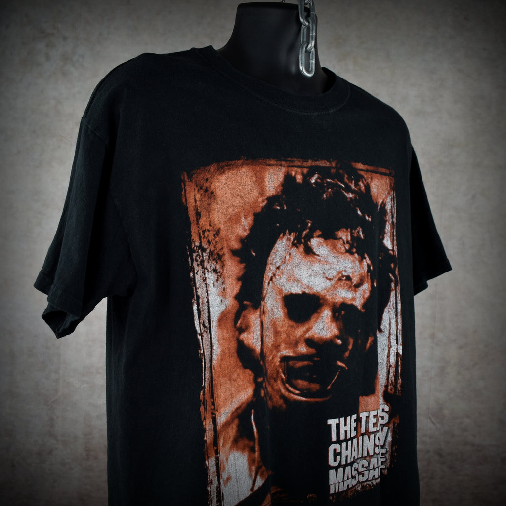 2003 the texas chainsaw massacre vintage leatherface design iconic 1970s slasher horror movie t-shirt