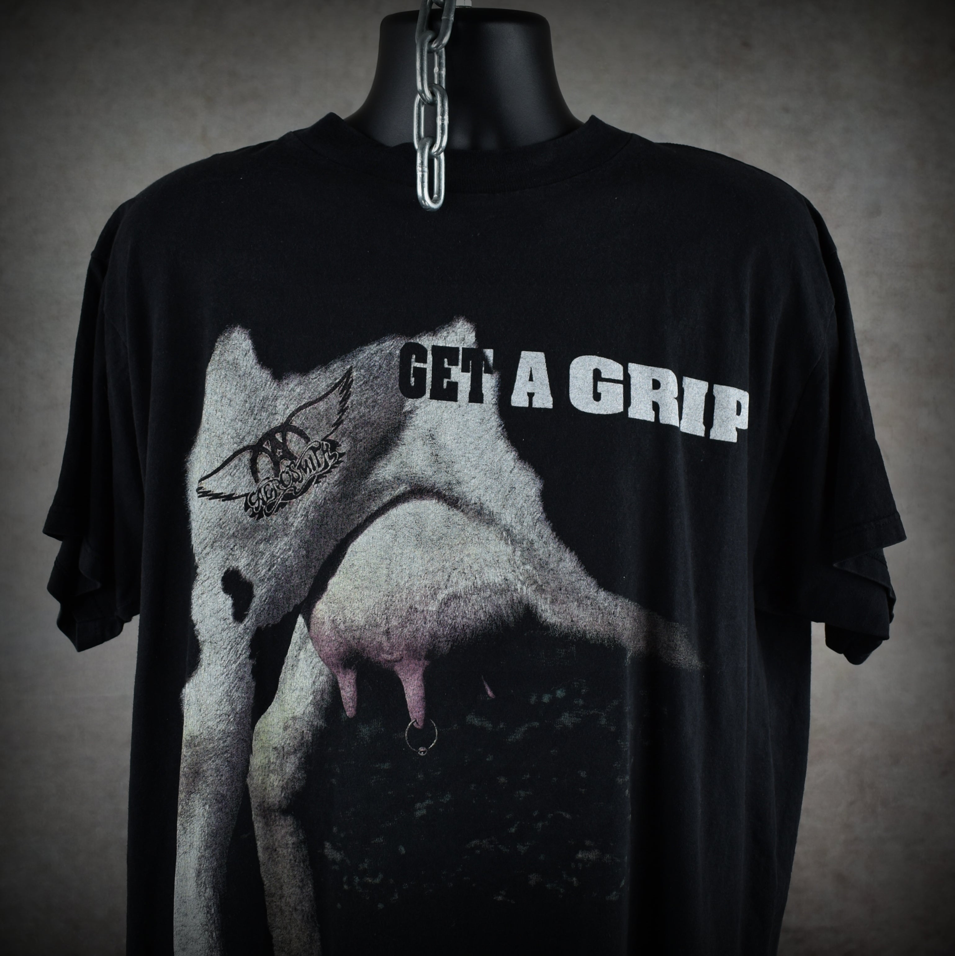 1993 aerosmith vintage wayne's world 2 era iconic 90s alternative rock band get a grip tour t-shirt