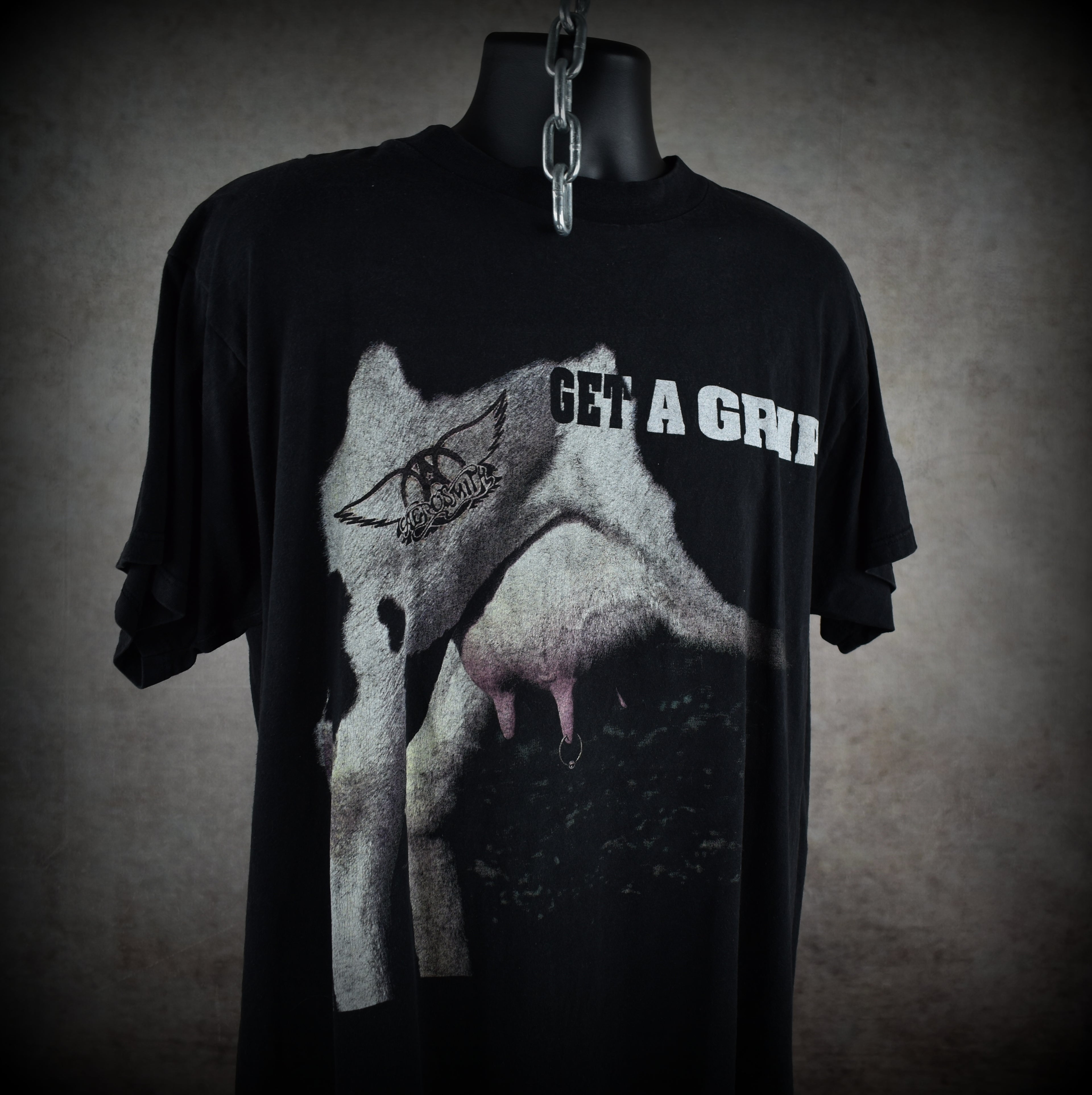 1993 aerosmith vintage wayne's world 2 era iconic 90s alternative rock band get a grip tour t-shirt