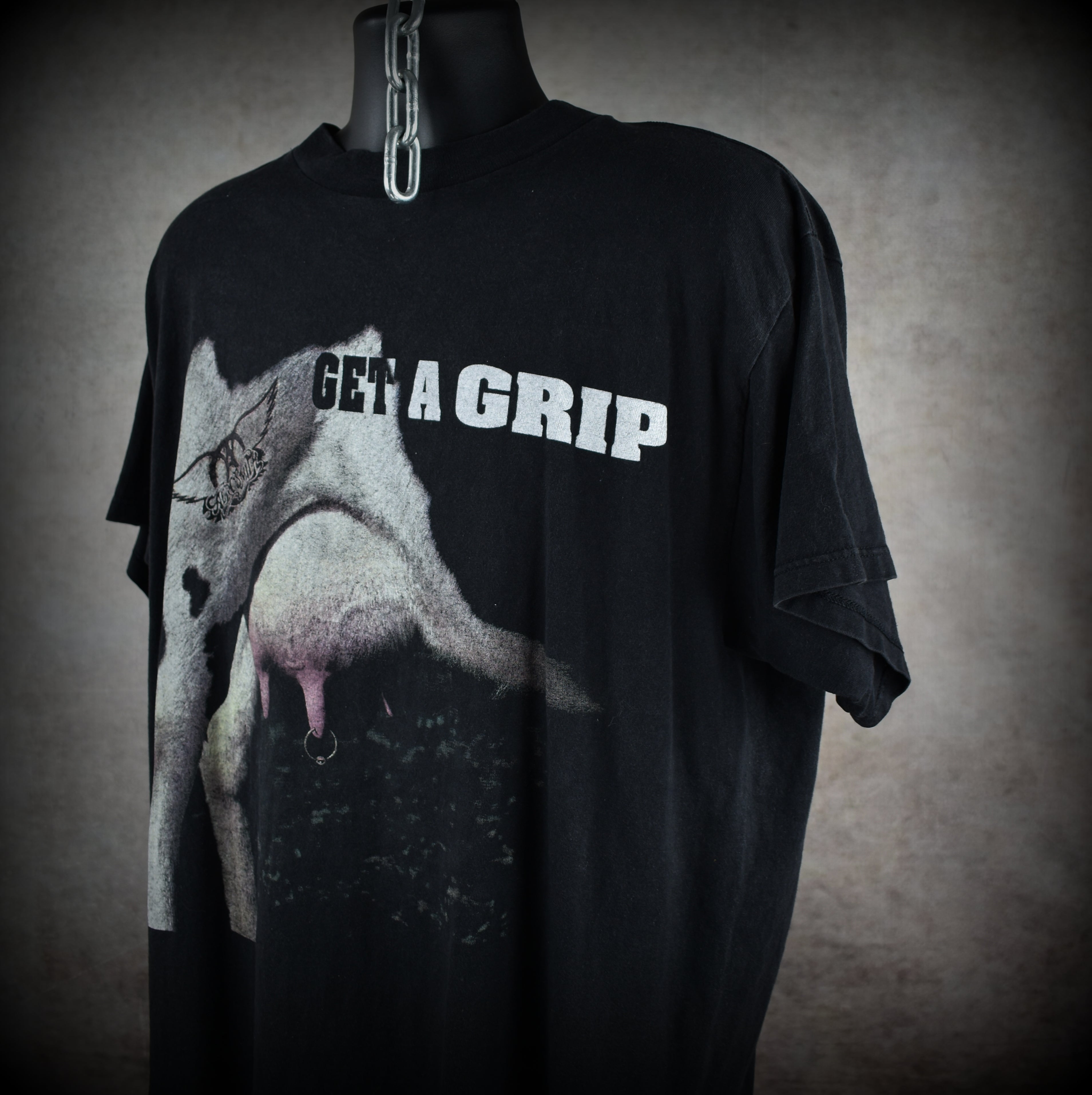 1993 aerosmith vintage wayne's world 2 era iconic 90s alternative rock band get a grip tour t-shirt