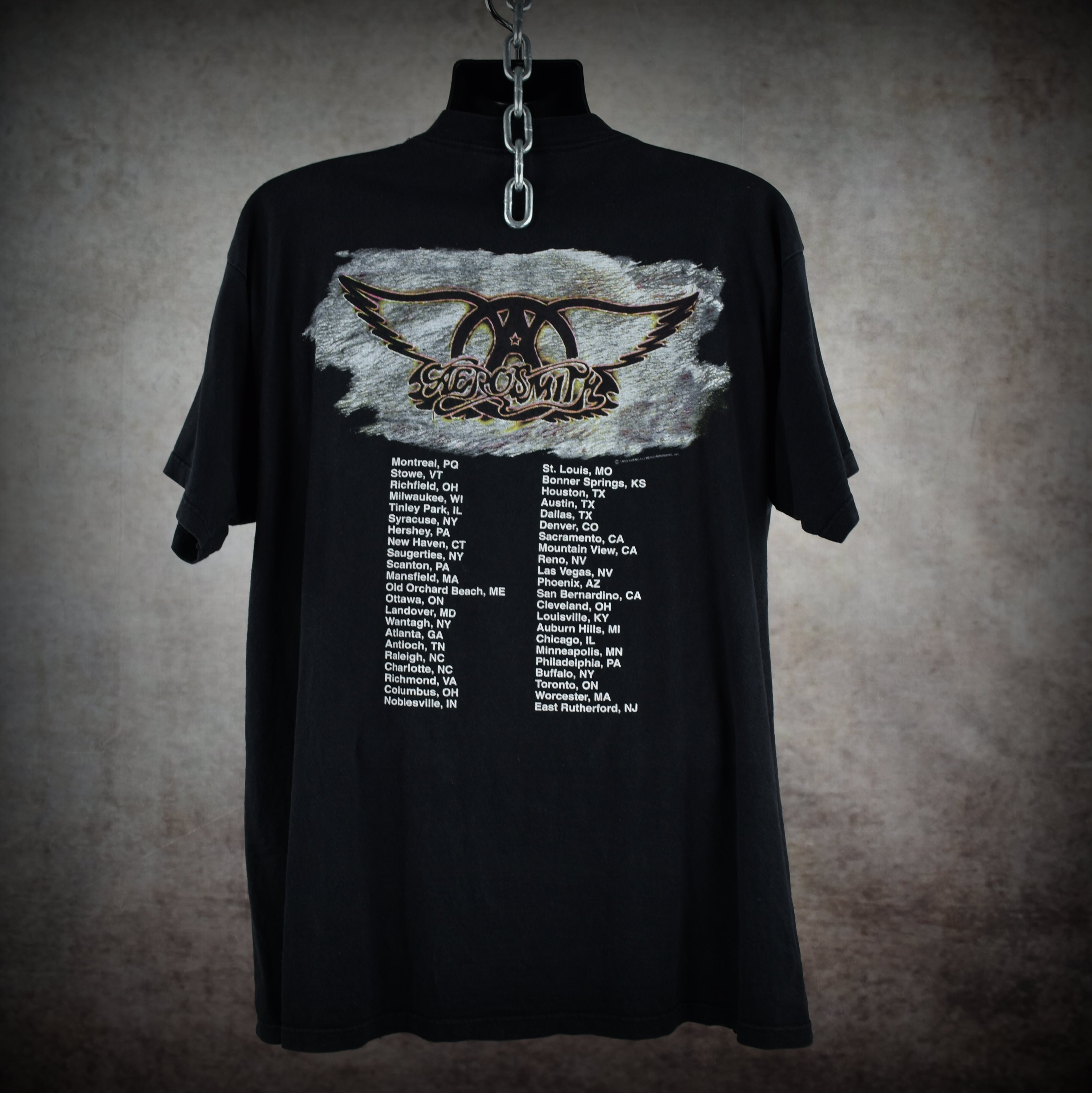 1993 aerosmith vintage wayne's world 2 era iconic 90s alternative rock band get a grip tour t-shirt