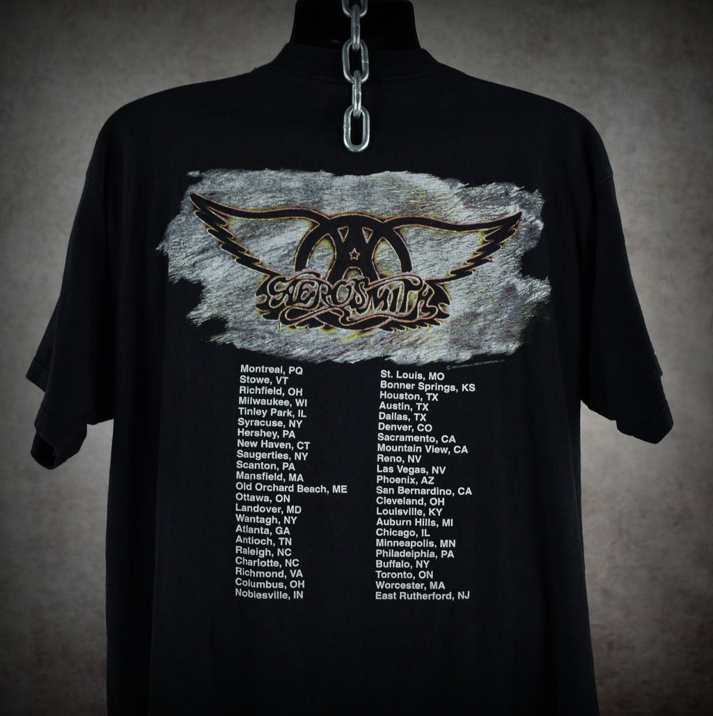 1993 aerosmith vintage wayne's world 2 era iconic 90s alternative rock band get a grip tour t-shirt