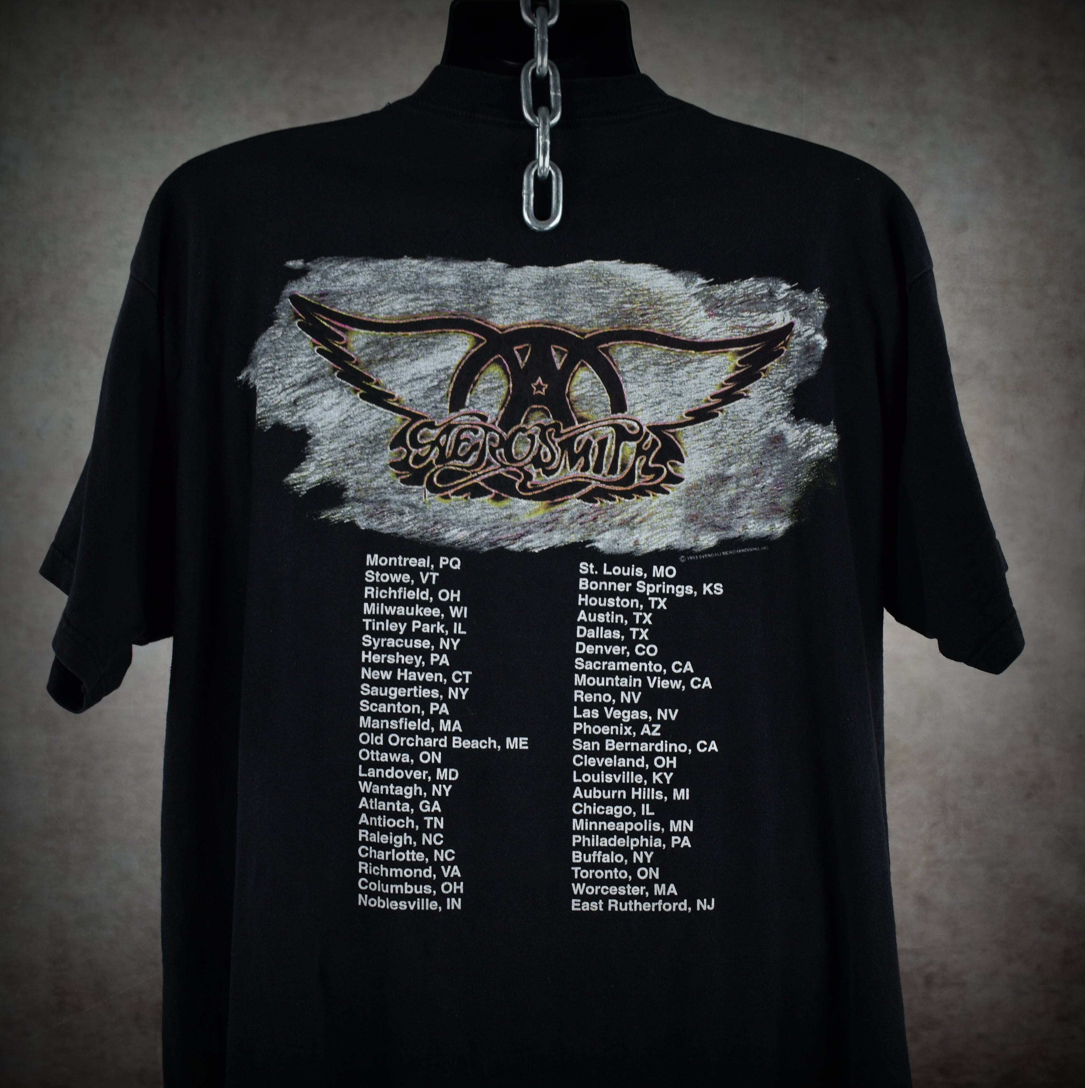 1993 aerosmith vintage wayne's world 2 era iconic 90s alternative rock band get a grip tour t-shirt