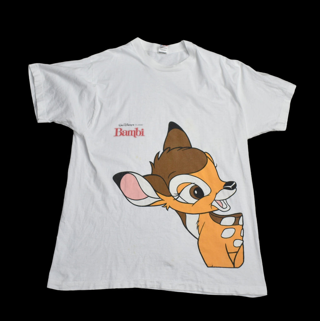 1990s bambi vintage 90s big face walt disney classic cartoon character movie promo t-shirt