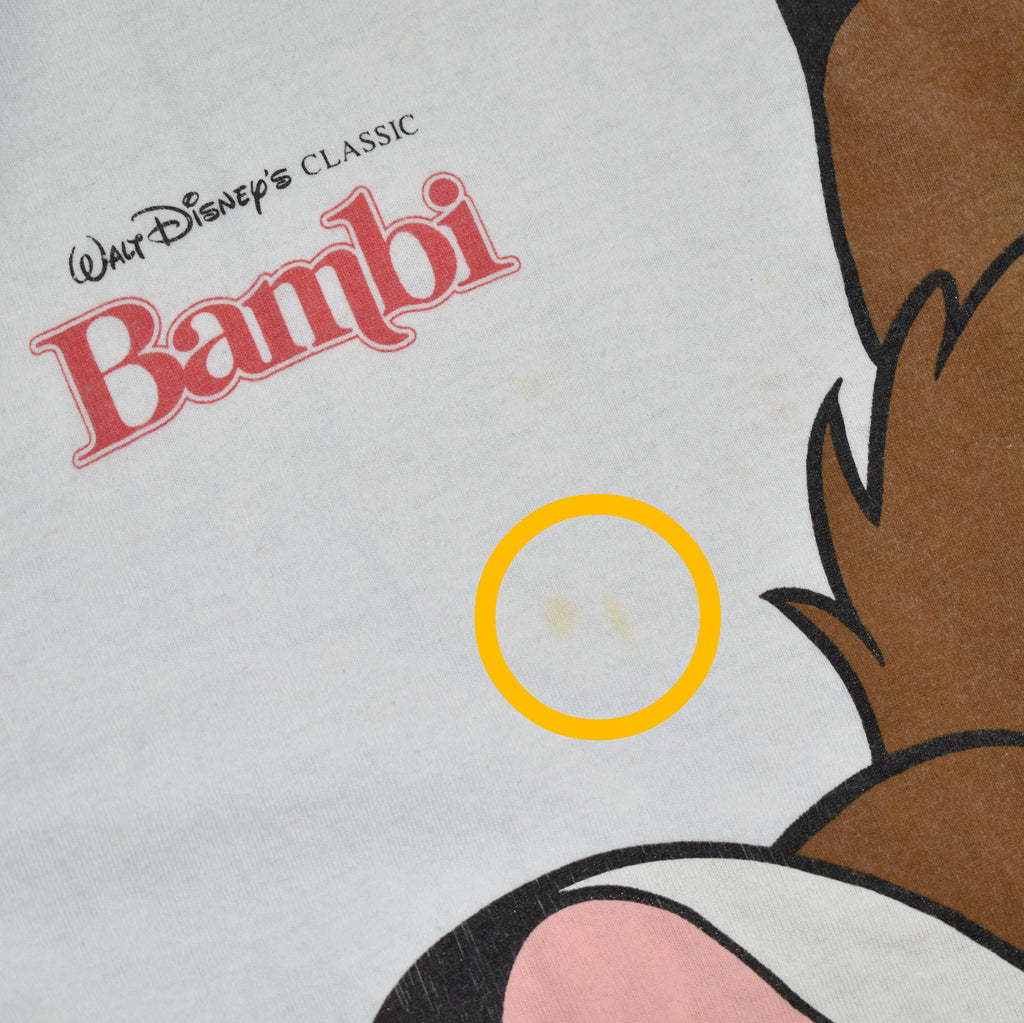 1990s bambi vintage 90s big face walt disney classic cartoon character movie promo t-shirt