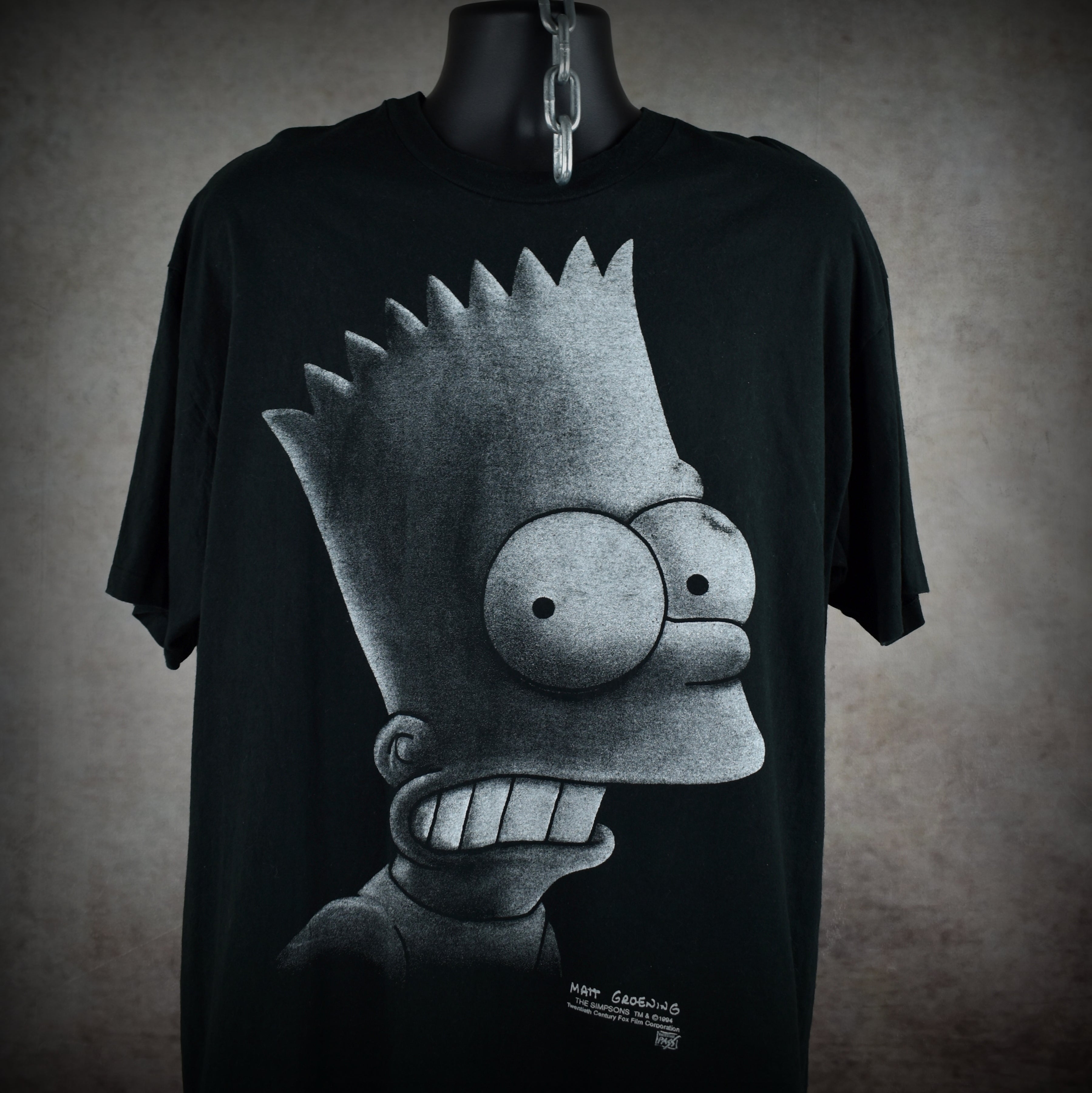1994 the simpsons vintage big face bart iconic 90s cartoon tv show character promo t-shirt
