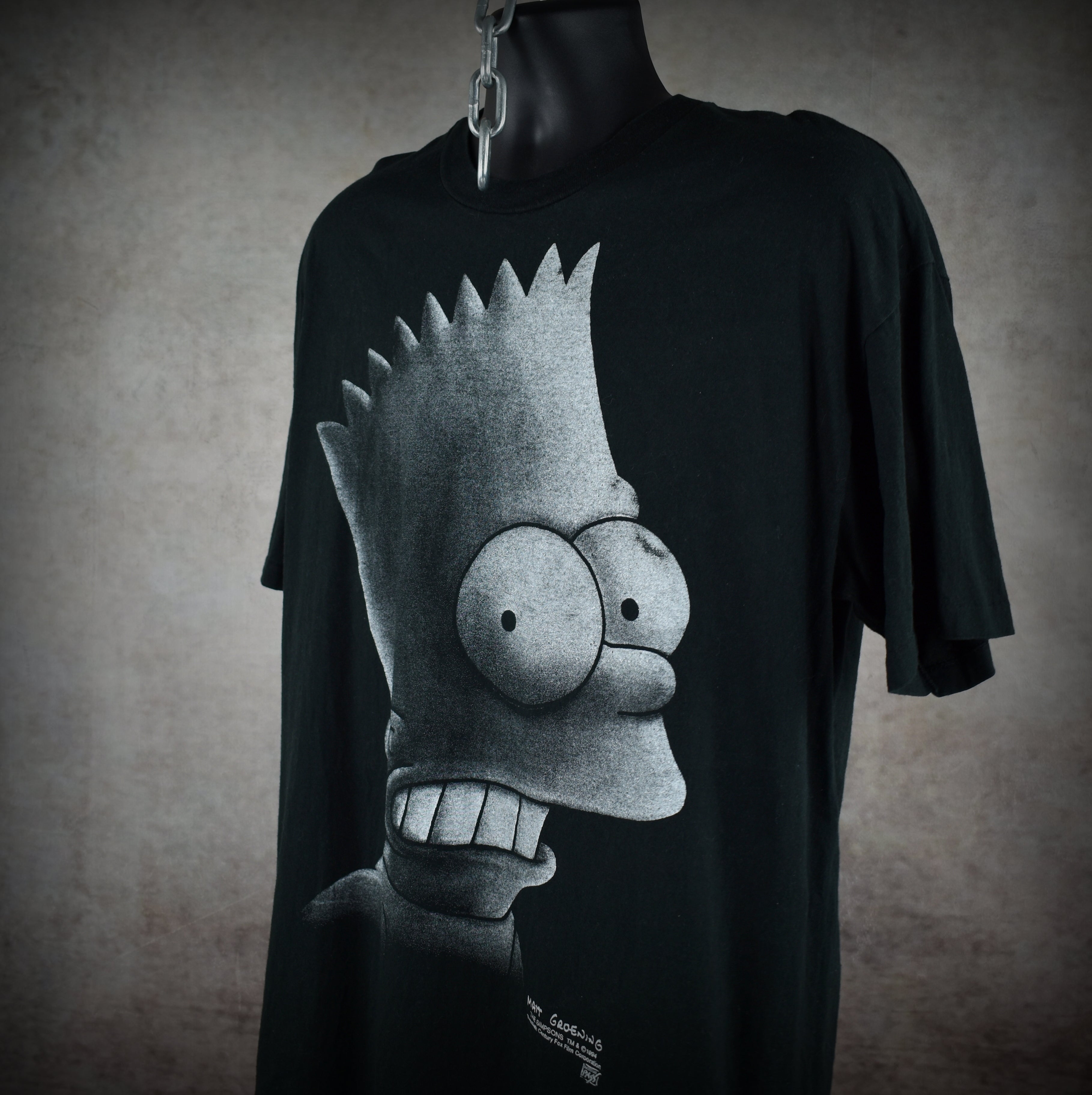1994 the simpsons vintage big face bart iconic 90s cartoon tv show character promo t-shirt