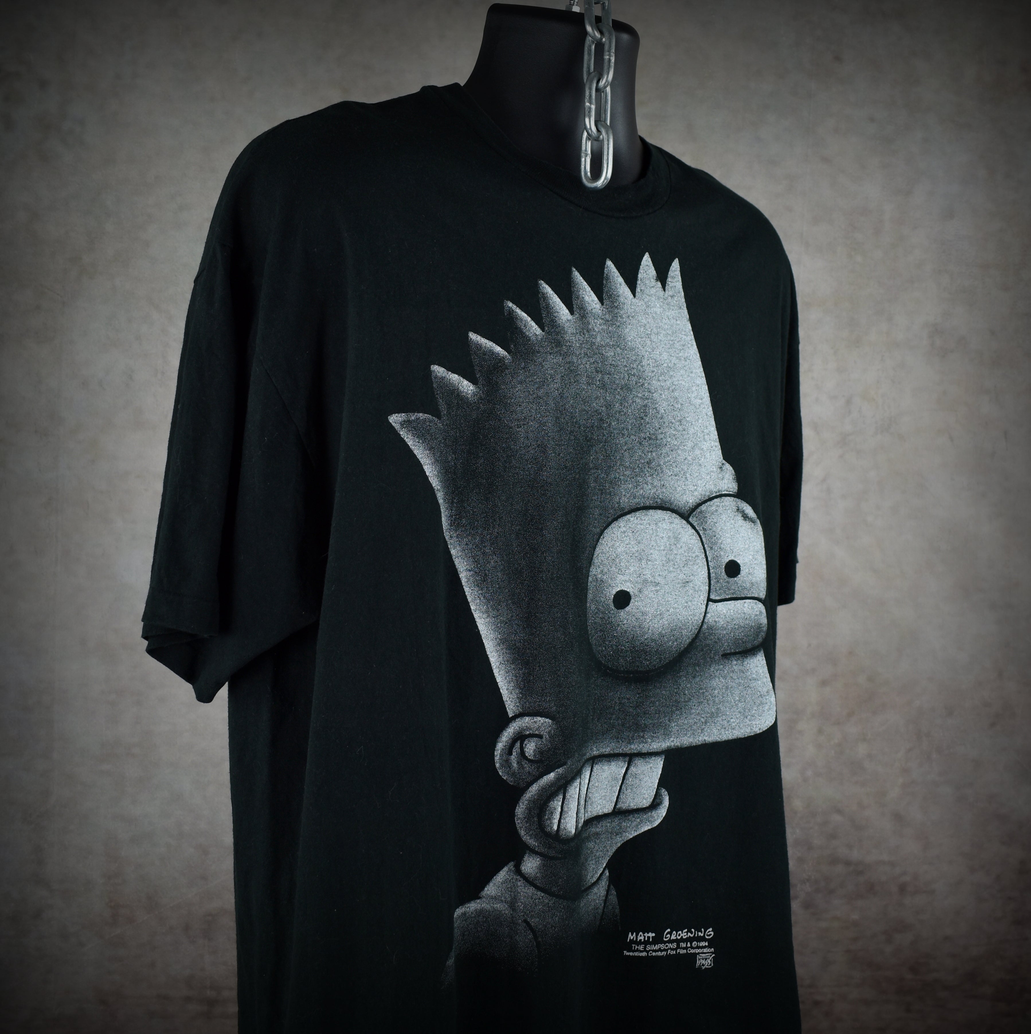 1994 the simpsons vintage big face bart iconic 90s cartoon tv show character promo t-shirt