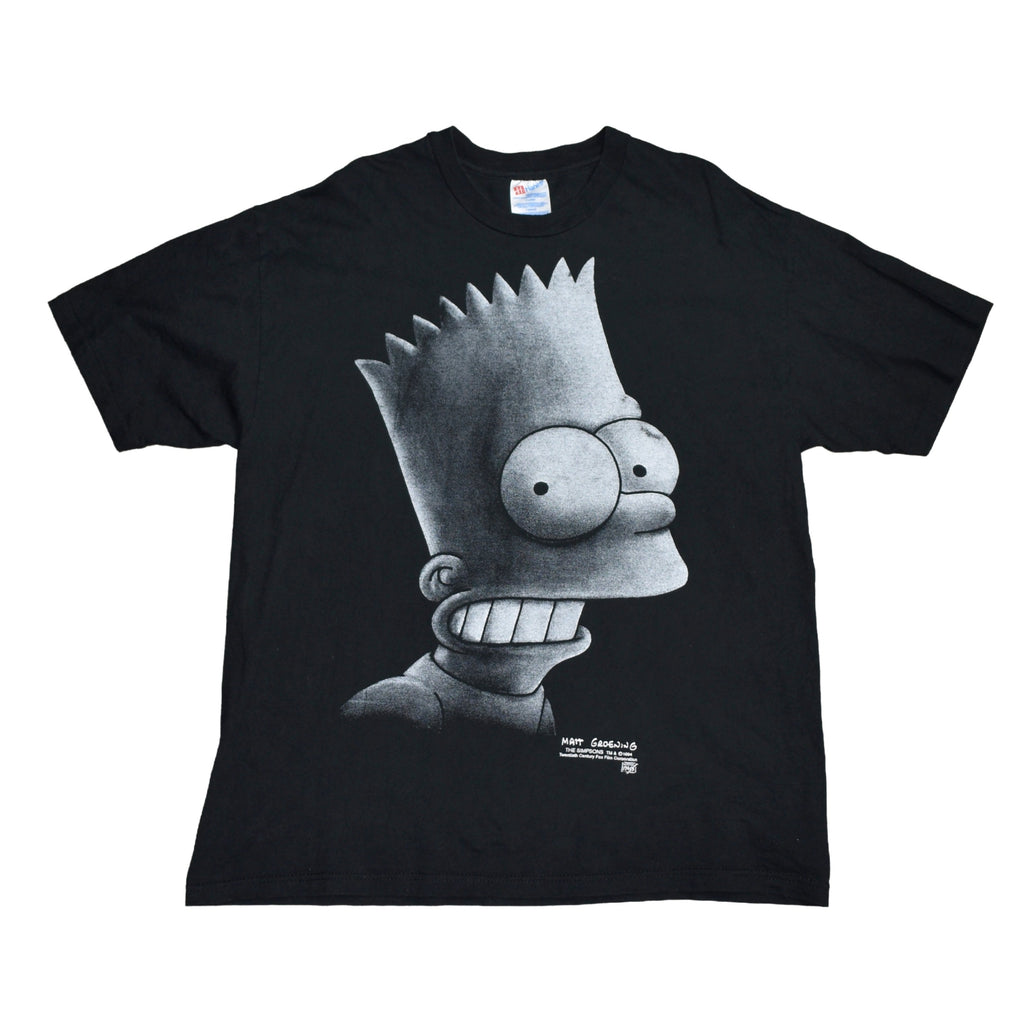 1994 the simpsons vintage big face bart iconic 90s cartoon tv show character promo t-shirt
