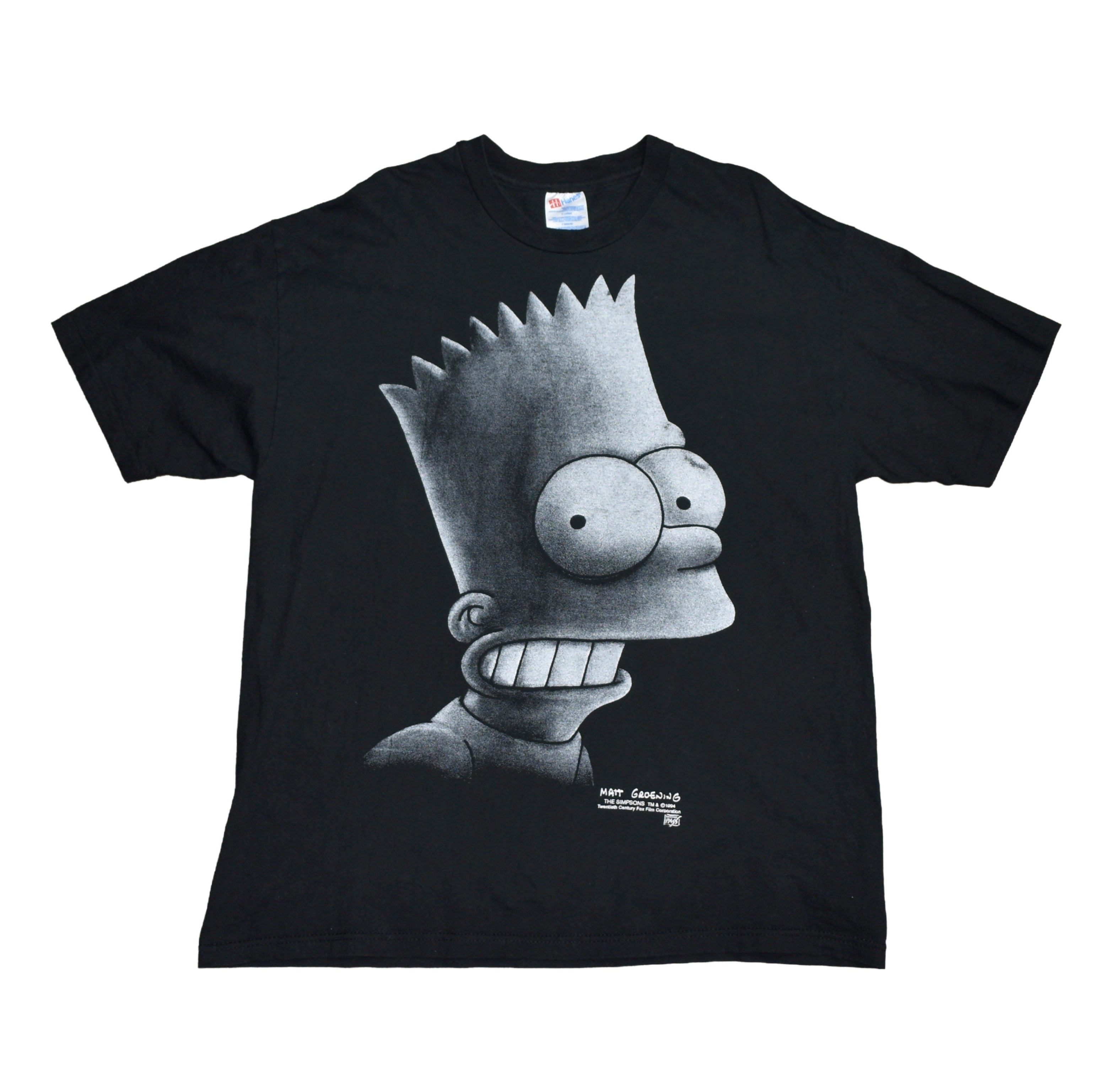 1994 the simpsons vintage big face bart iconic 90s cartoon tv show character promo t-shirt