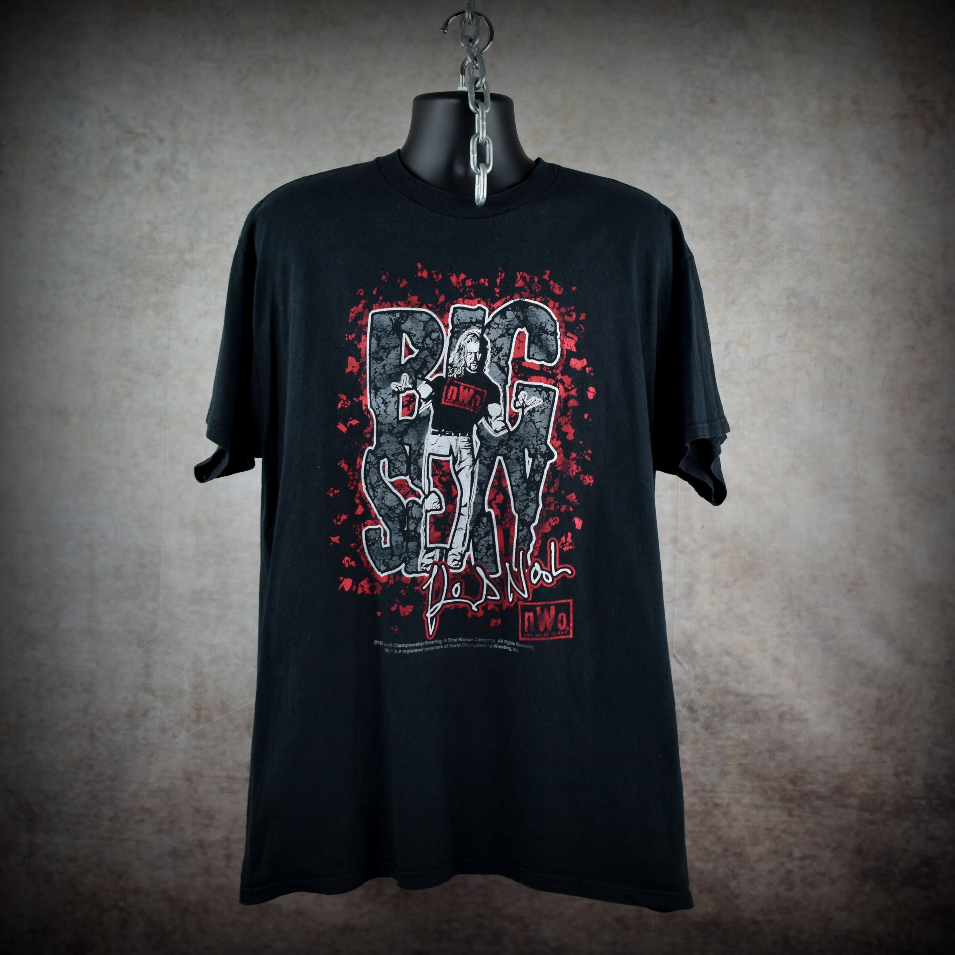 1998 big sexy vintage kevin nash 90s wcw / nwo wolfpac wrestler promo t-shirt