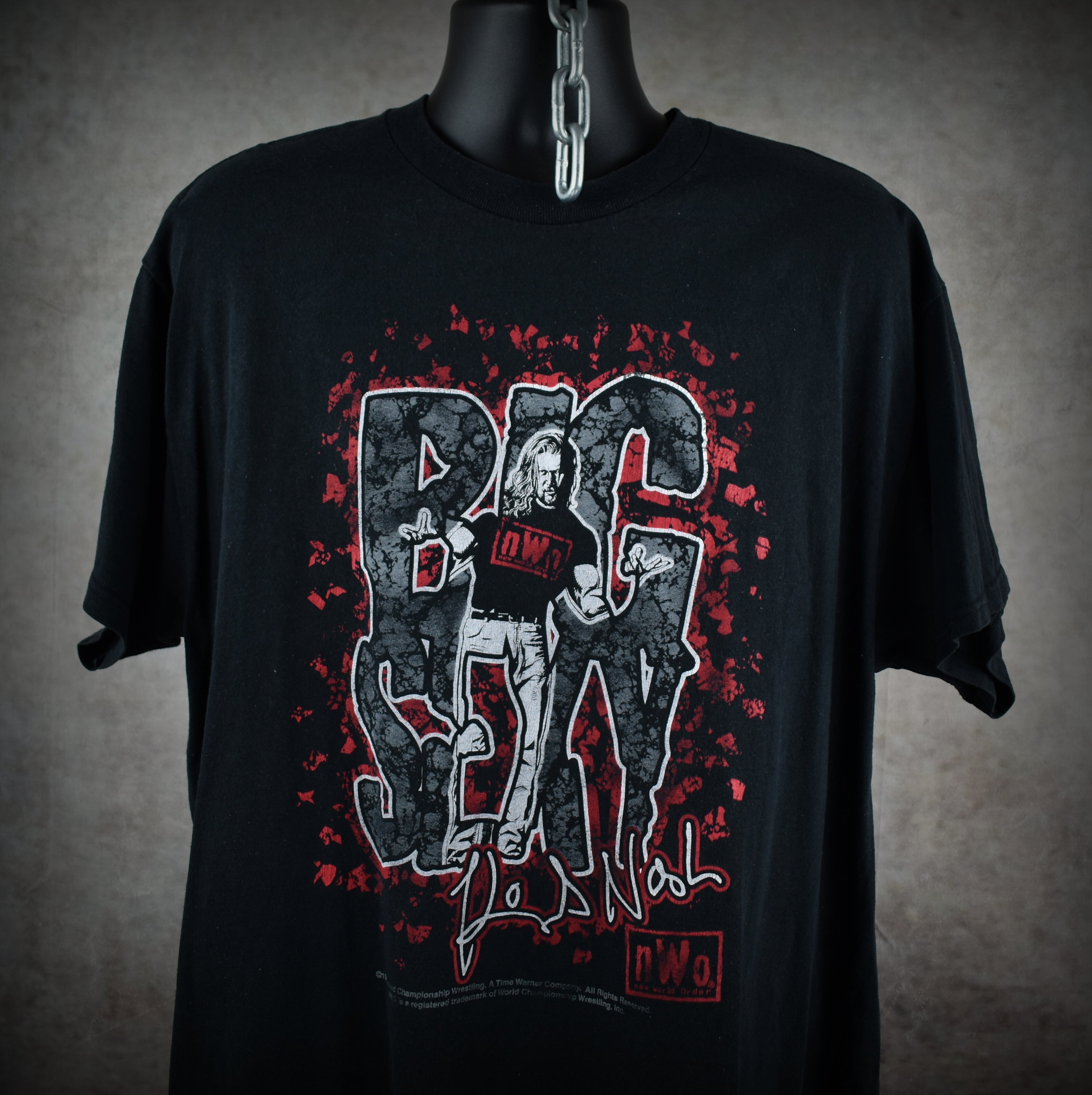 1998 big sexy vintage kevin nash 90s wcw / nwo wolfpac wrestler promo t-shirt