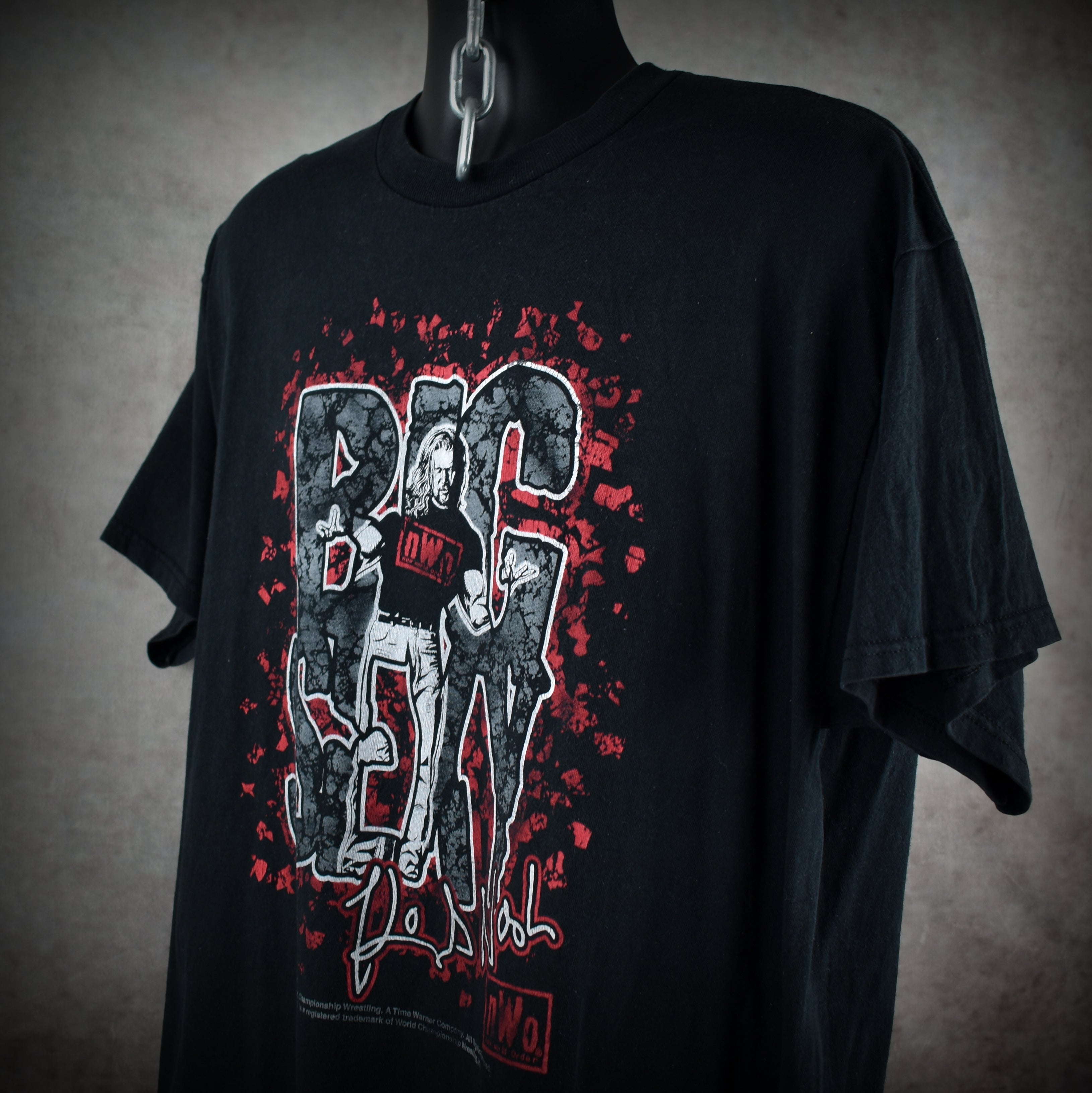1998 big sexy vintage kevin nash 90s wcw / nwo wolfpac wrestler promo t-shirt