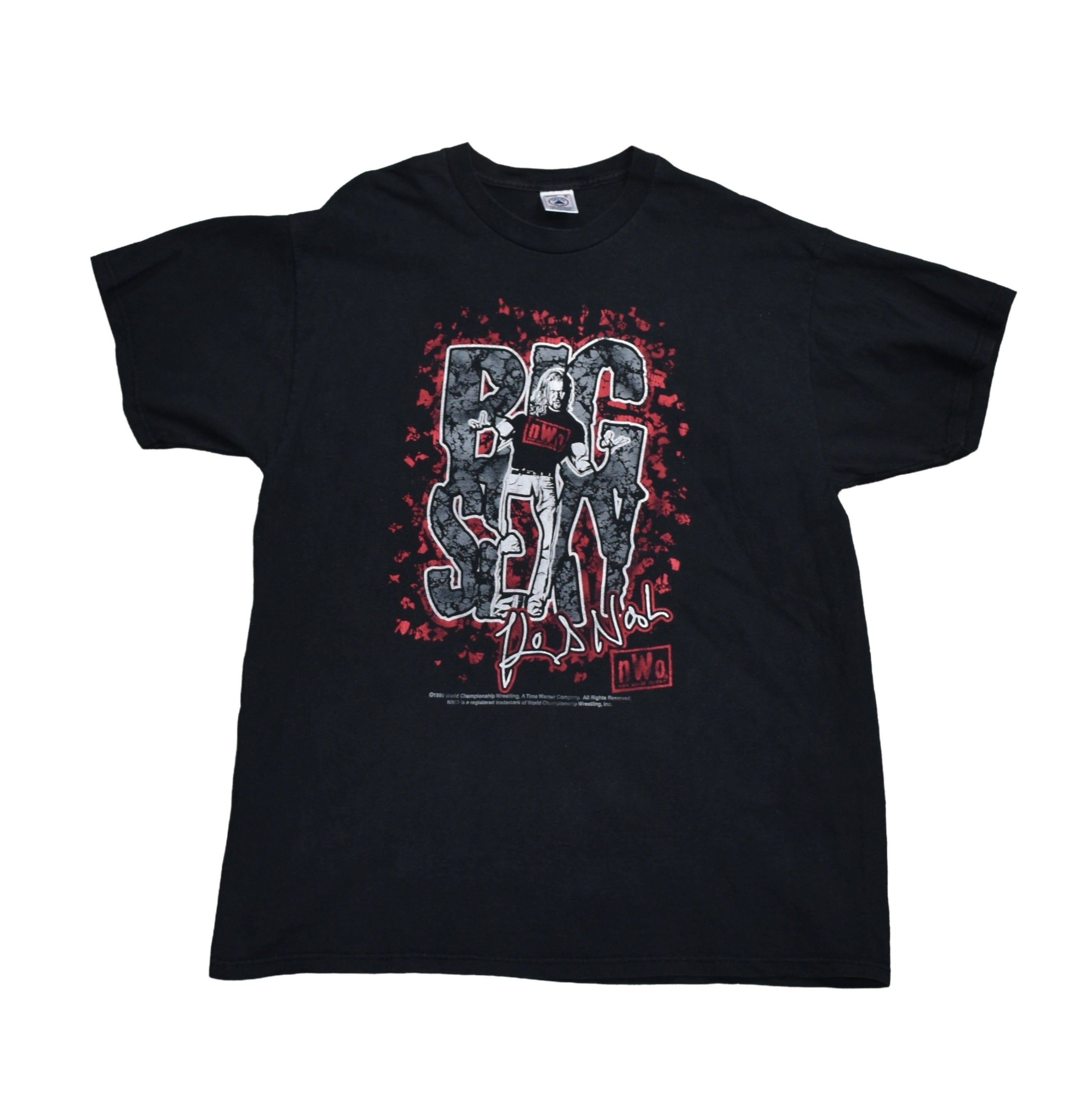 1998 big sexy vintage kevin nash 90s wcw / nwo wolfpac wrestler promo t-shirt