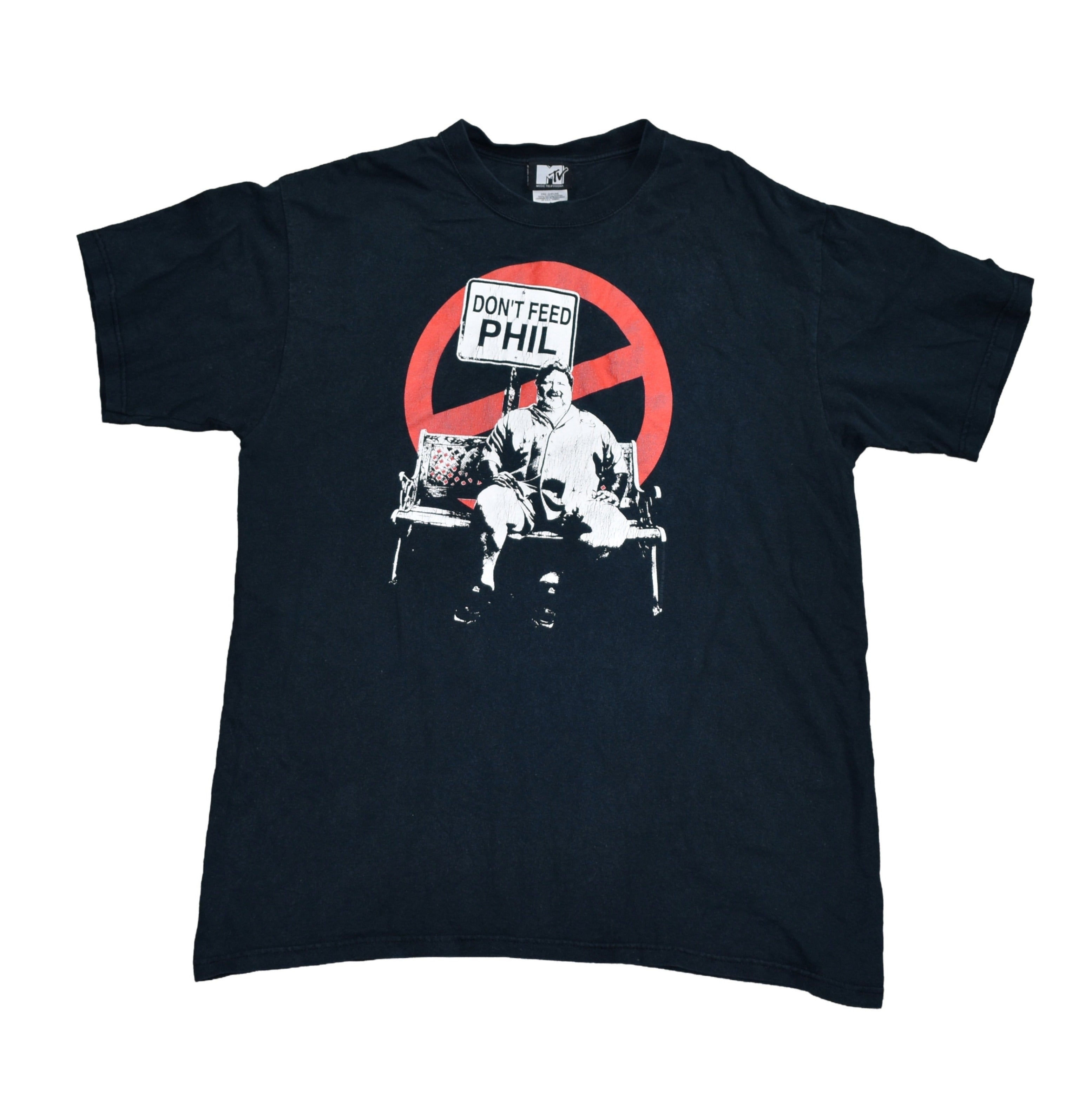 2004 don't feed phil vintage s1:e2 viva la bam iconic 00s bam margera mtv tv show promo t-shirt