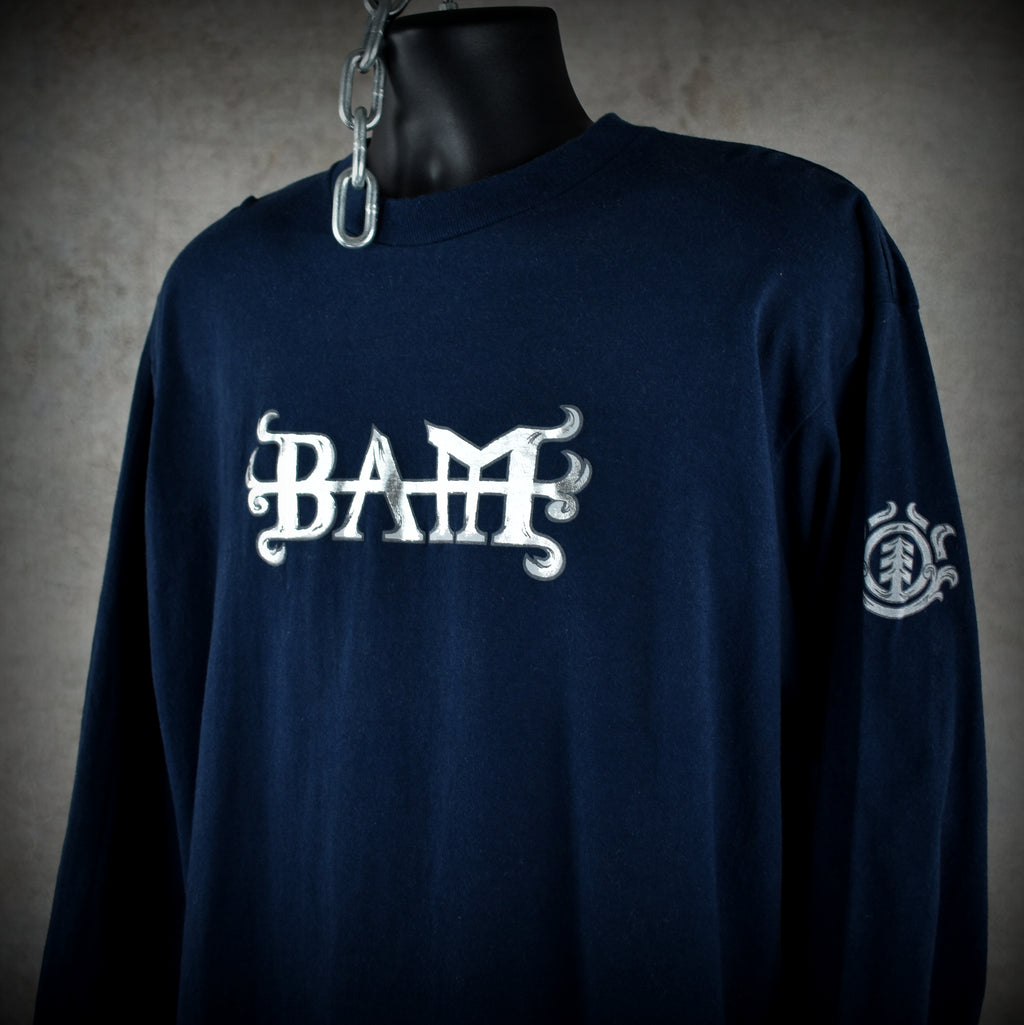 2000s bam margera vintage viva la bam era chrome heartagram element skateboards long-sleeve promo t-shirt