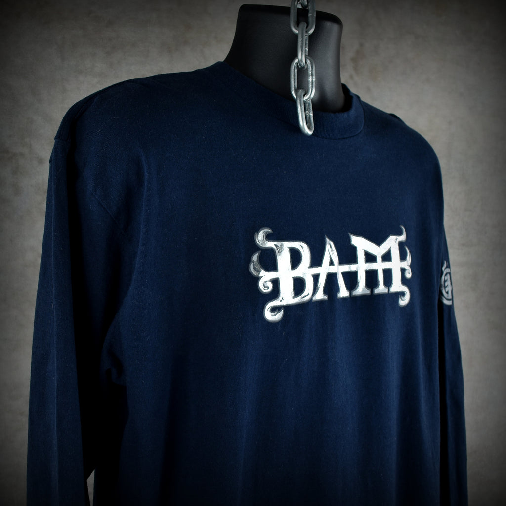 2000s bam margera vintage viva la bam era chrome heartagram element skateboards long-sleeve promo t-shirt