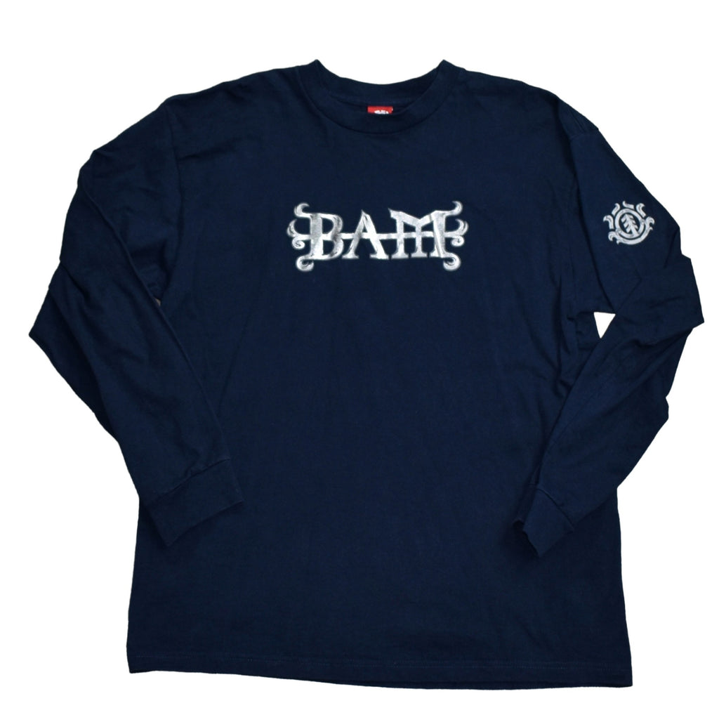 2000s bam margera vintage viva la bam era chrome heartagram element skateboards long-sleeve promo t-shirt