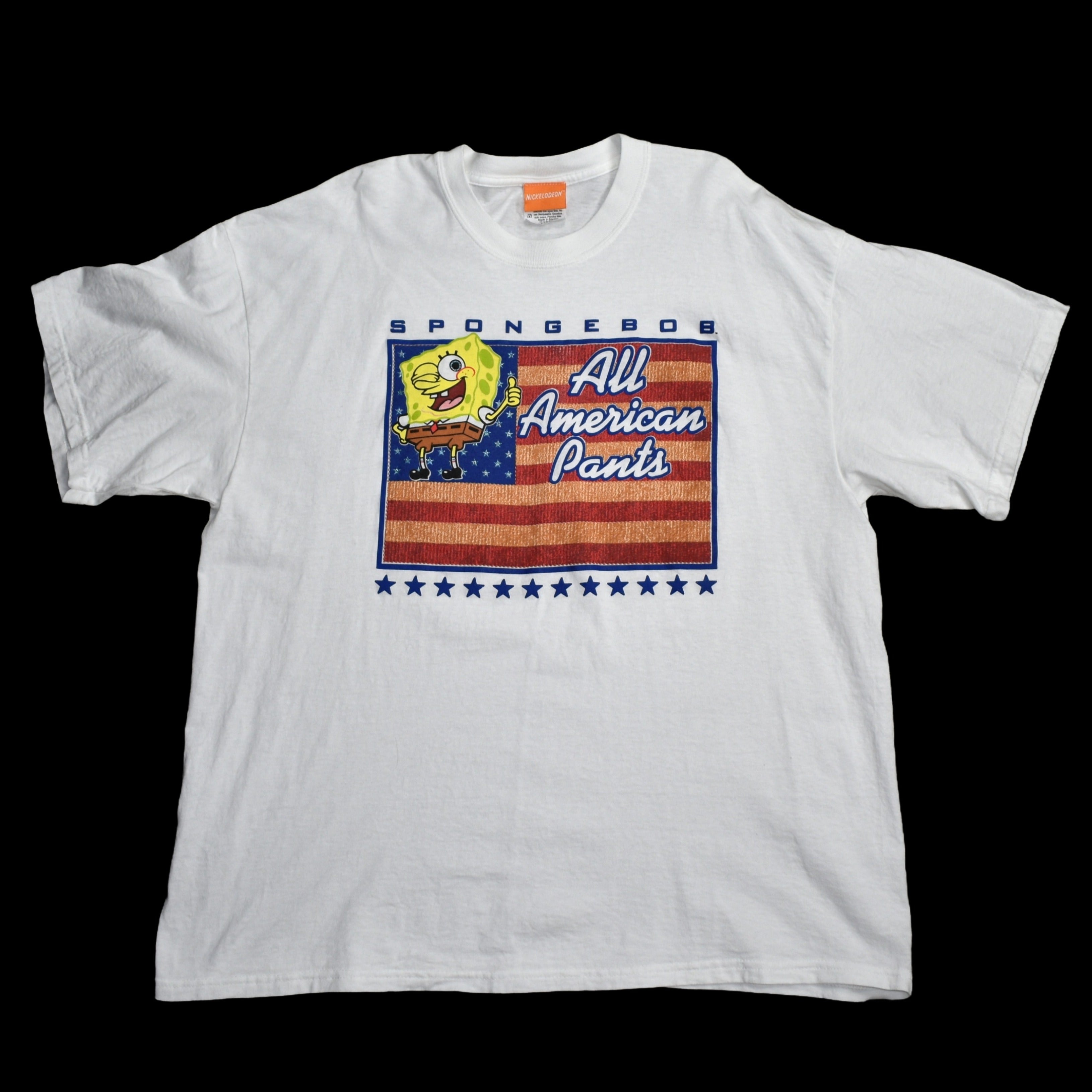 2002 spongebob all american pants vintage iconic y2k nickelodeon cartoon character promo t-shirt