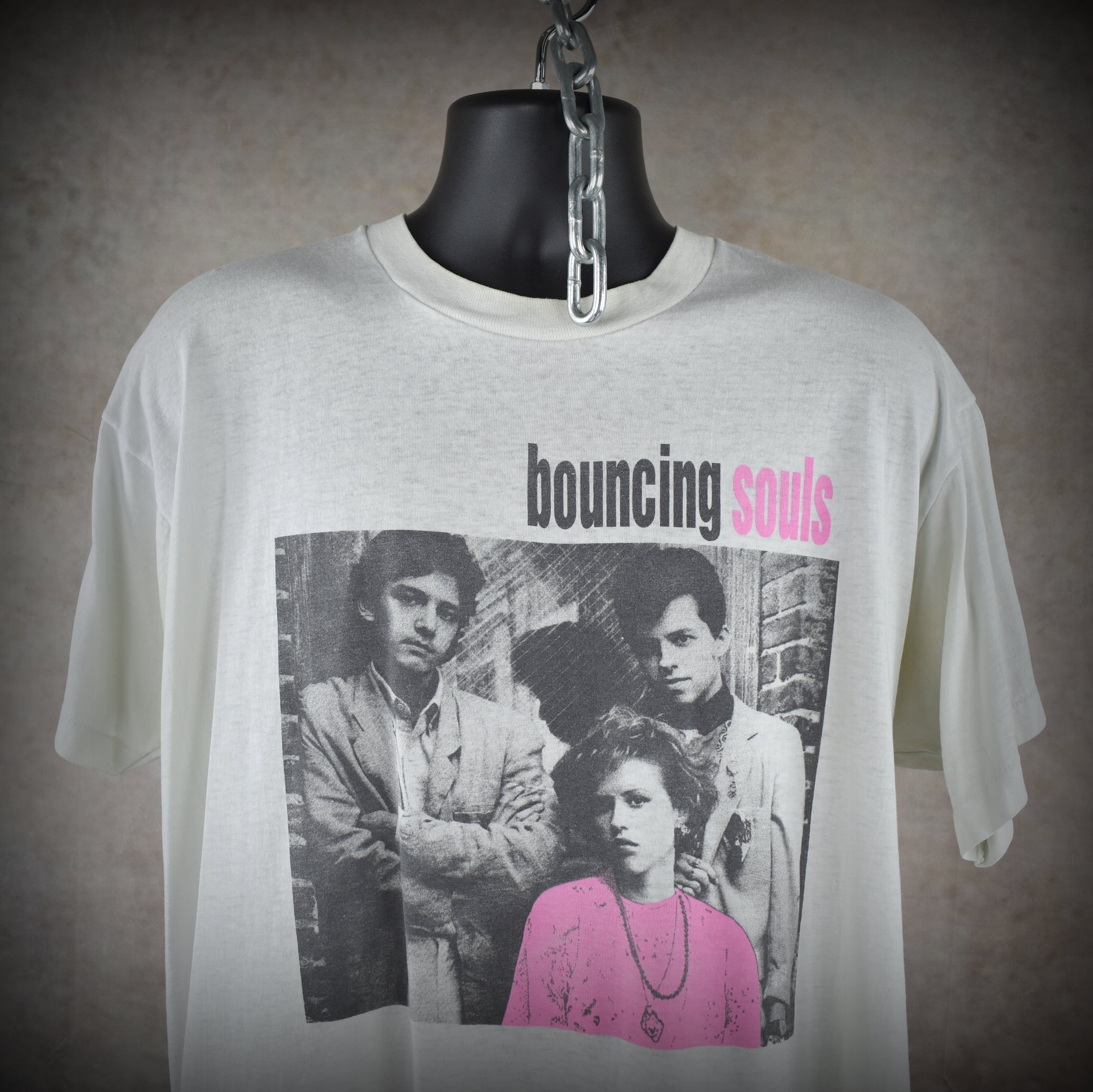 1994 the bouncing souls vintage the good, the bad, and the argyle era rare 90s pretty in pink punk rock band t-shirt