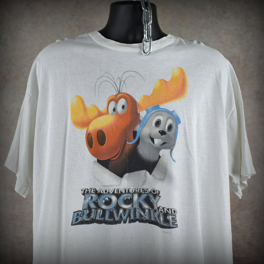 2000 the adventures of rocky and bullwinkle vintage live action animated comedy movie promo t-shirt