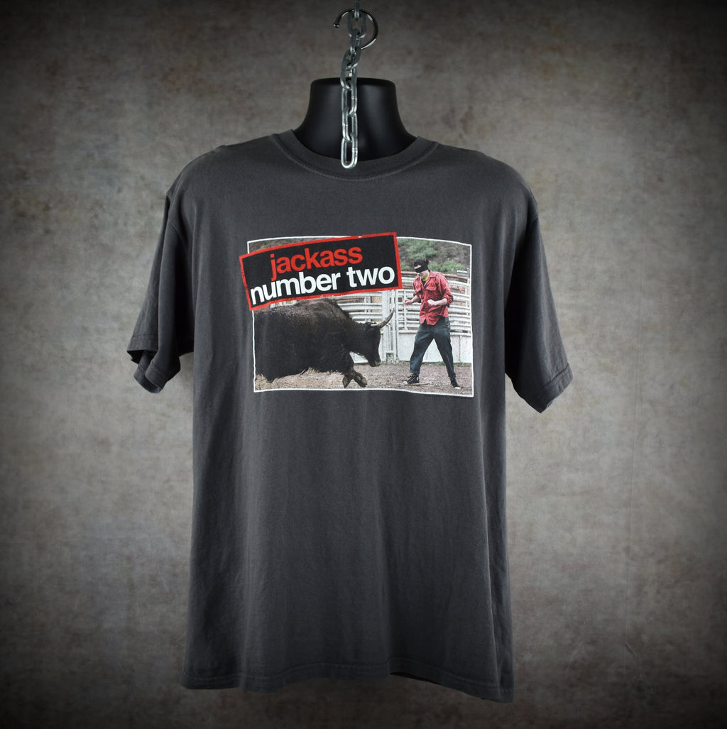 2006 jackass number two vintage johnny knoxville yak charge stunt iconic 00s movie promo t-shirt