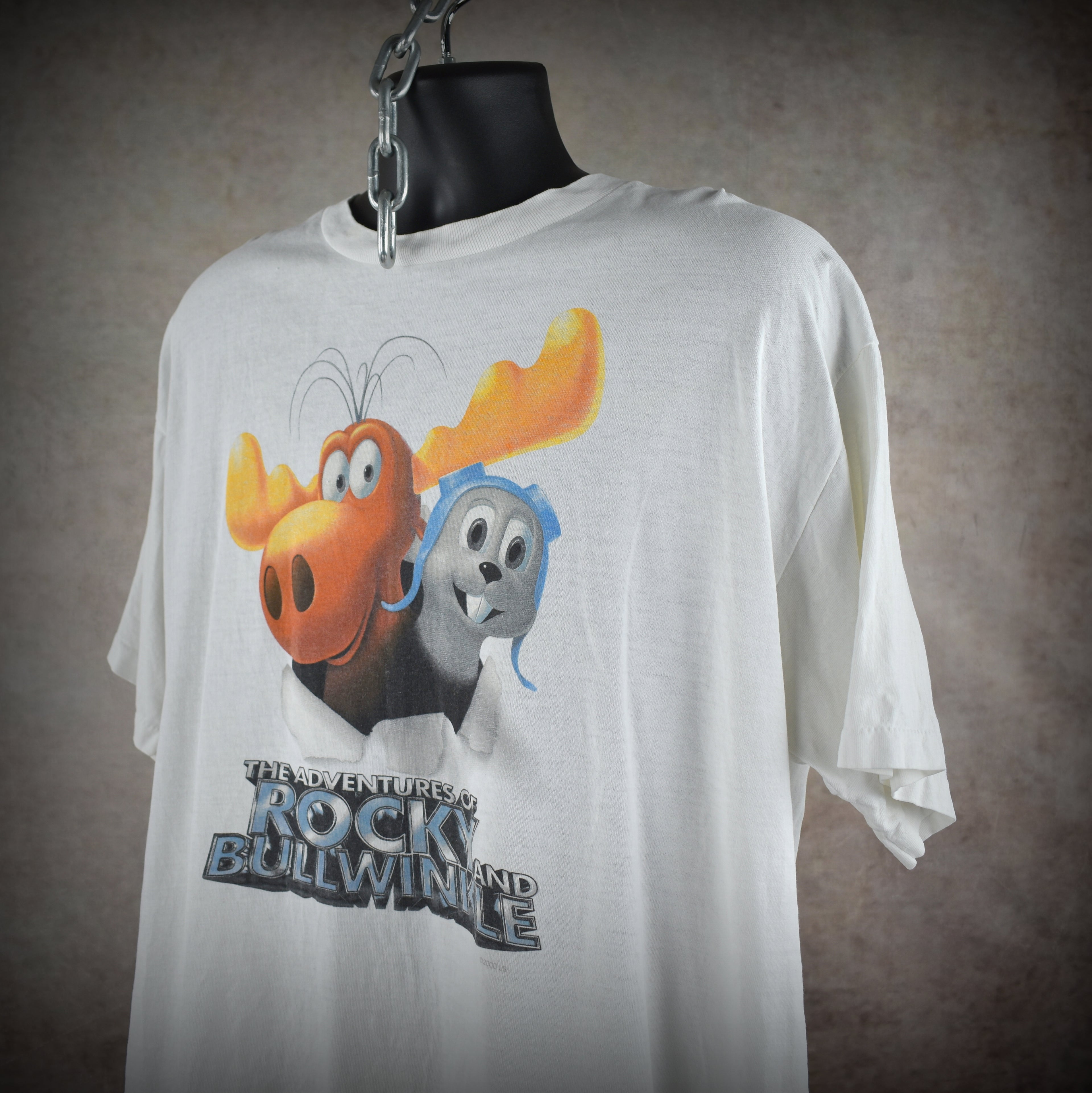 2000 the adventures of rocky and bullwinkle vintage live action animated comedy movie promo t-shirt