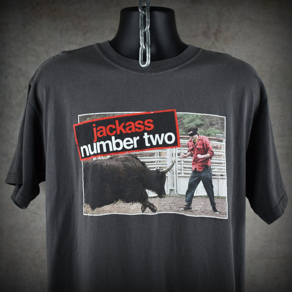 2006 jackass number two vintage johnny knoxville yak charge stunt iconic 00s movie promo t-shirt