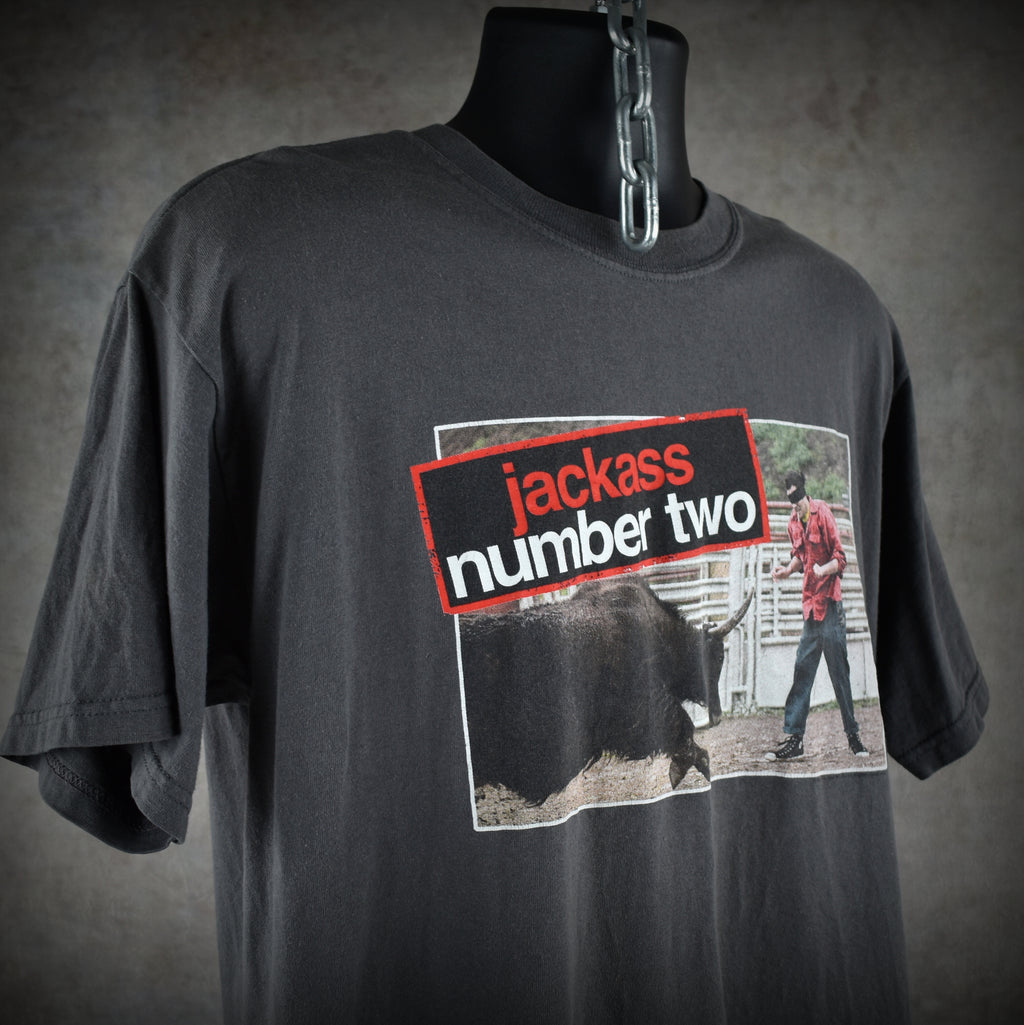 2006 jackass number two vintage johnny knoxville yak charge stunt iconic 00s movie promo t-shirt
