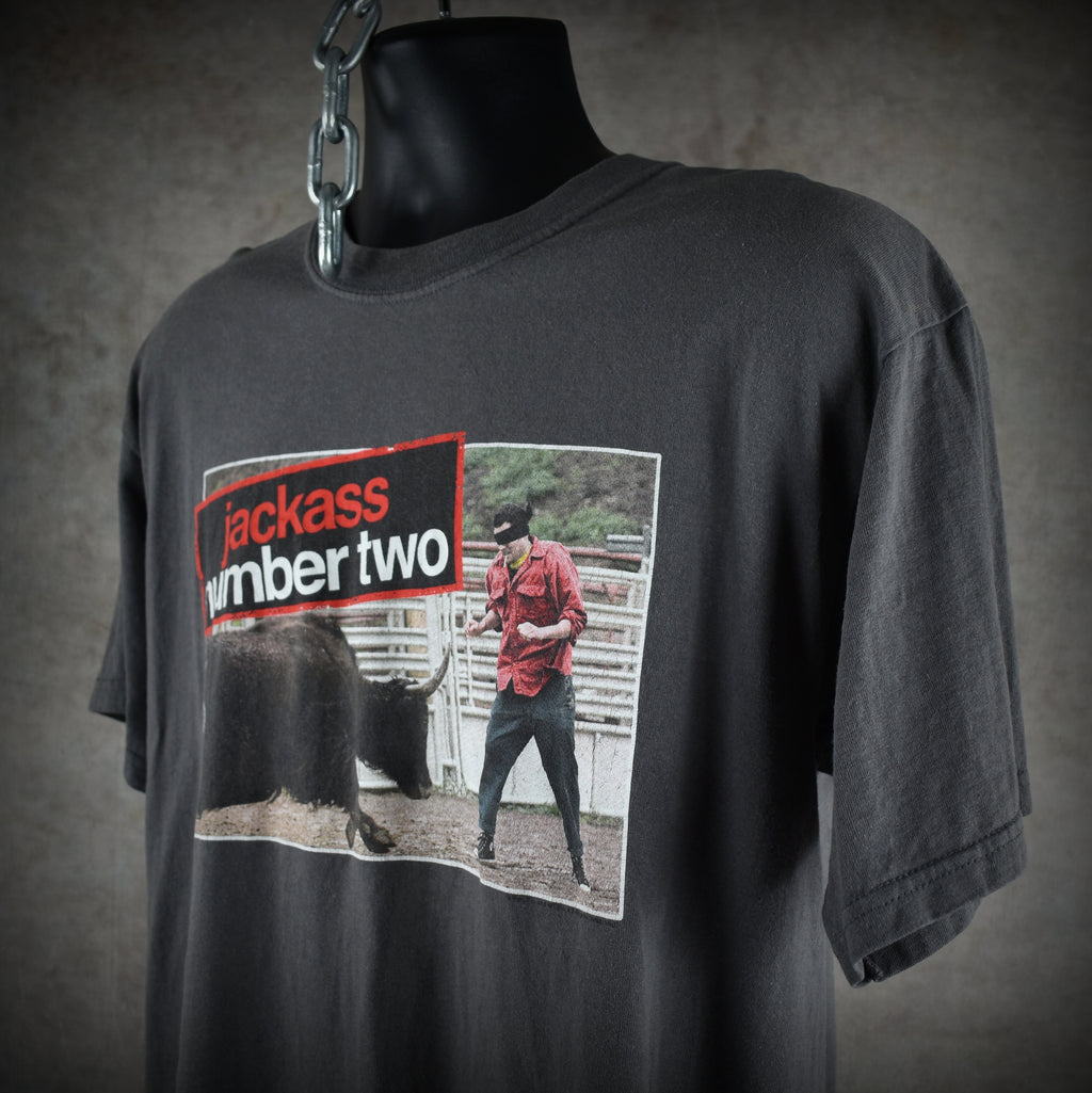 2006 jackass number two vintage johnny knoxville yak charge stunt iconic 00s movie promo t-shirt