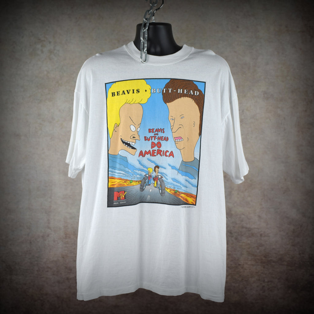 1996 beavis and butt-head do america vintage iconic 90s grunge era mtv cartoon movie promo t-shirt