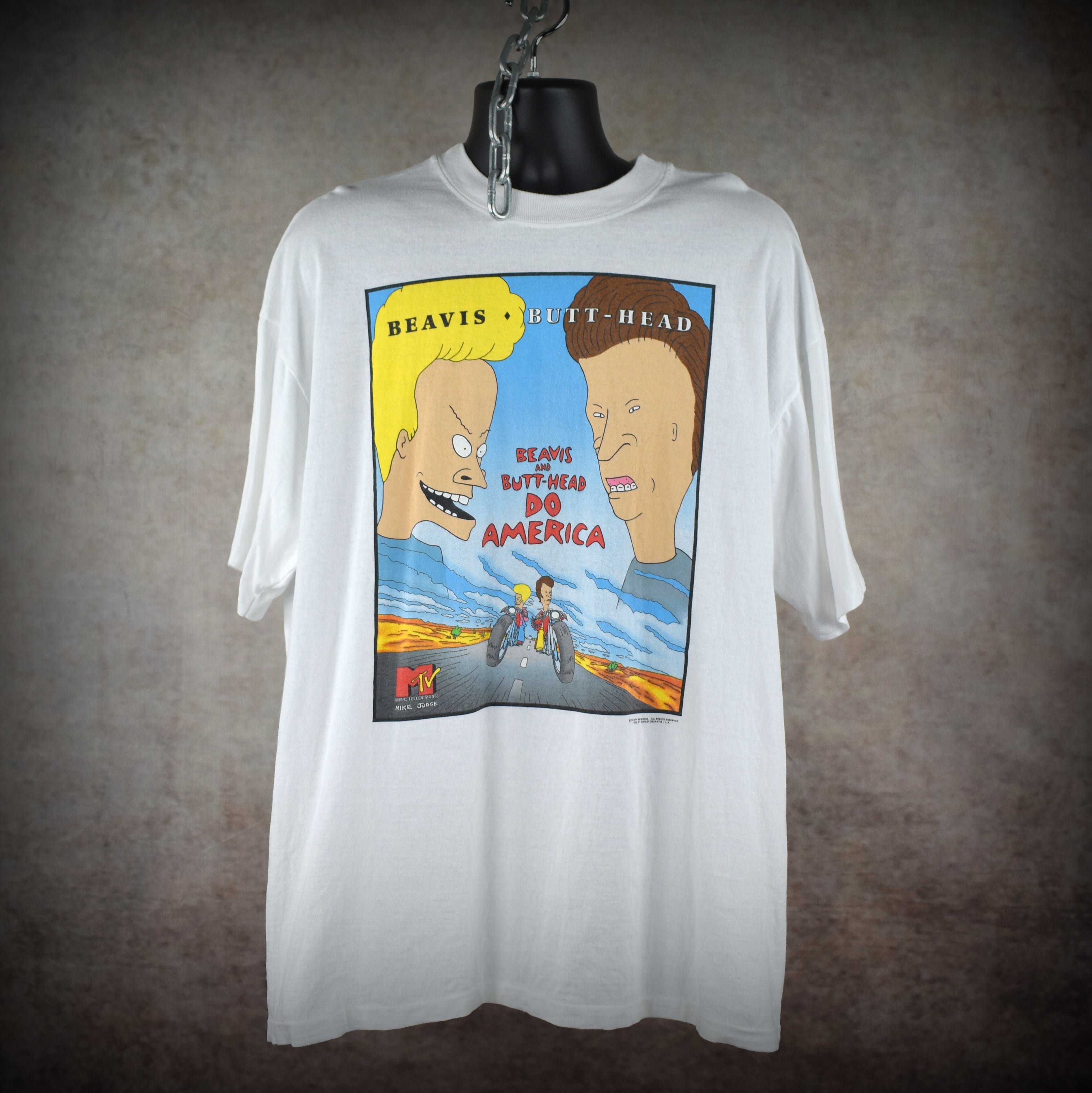 1996 beavis and butt-head do america vintage iconic 90s grunge era mtv cartoon movie promo t-shirt