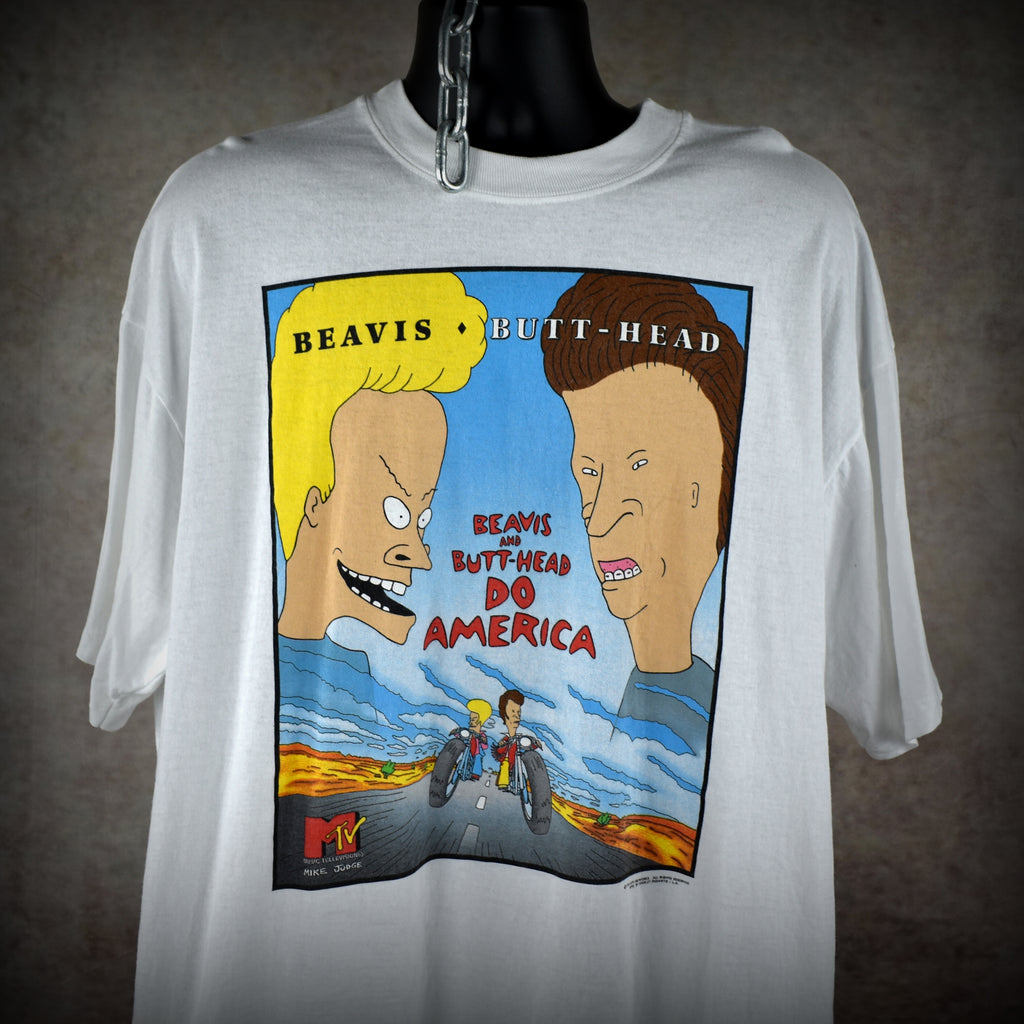 1996 beavis and butt-head do america vintage iconic 90s grunge era mtv cartoon movie promo t-shirt